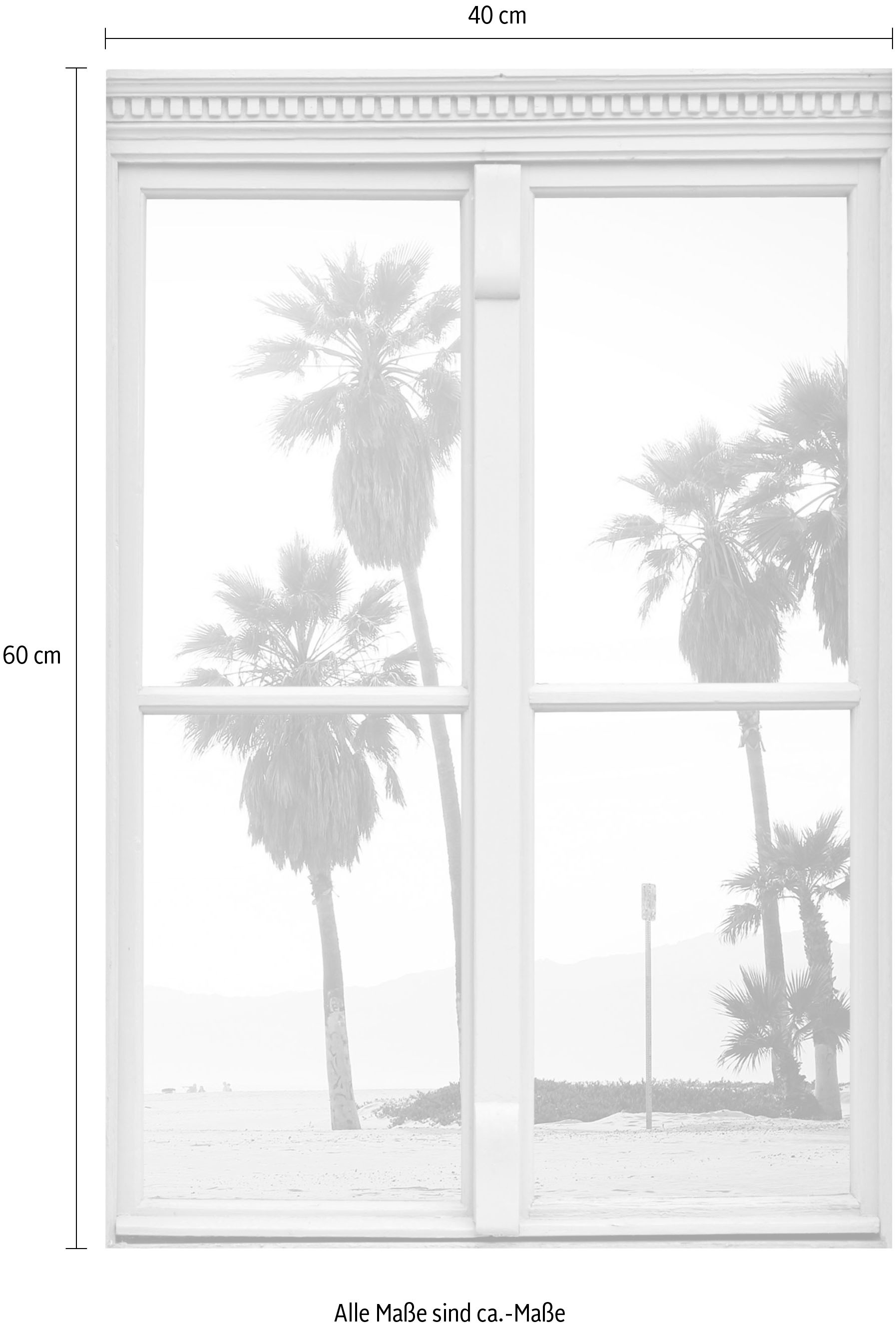 queence Wandsticker »Palmen«, Wandsticker, Wandbild, selbstklebend, 3D, Fenster