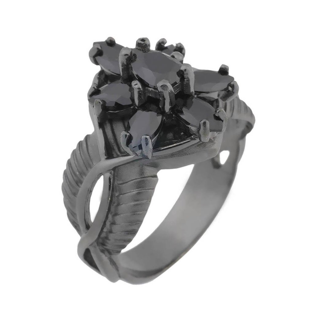 Der Herr der Ringe Fingerring »Dark Years Collection Arwens Abendstern - schwarz, 20002138«