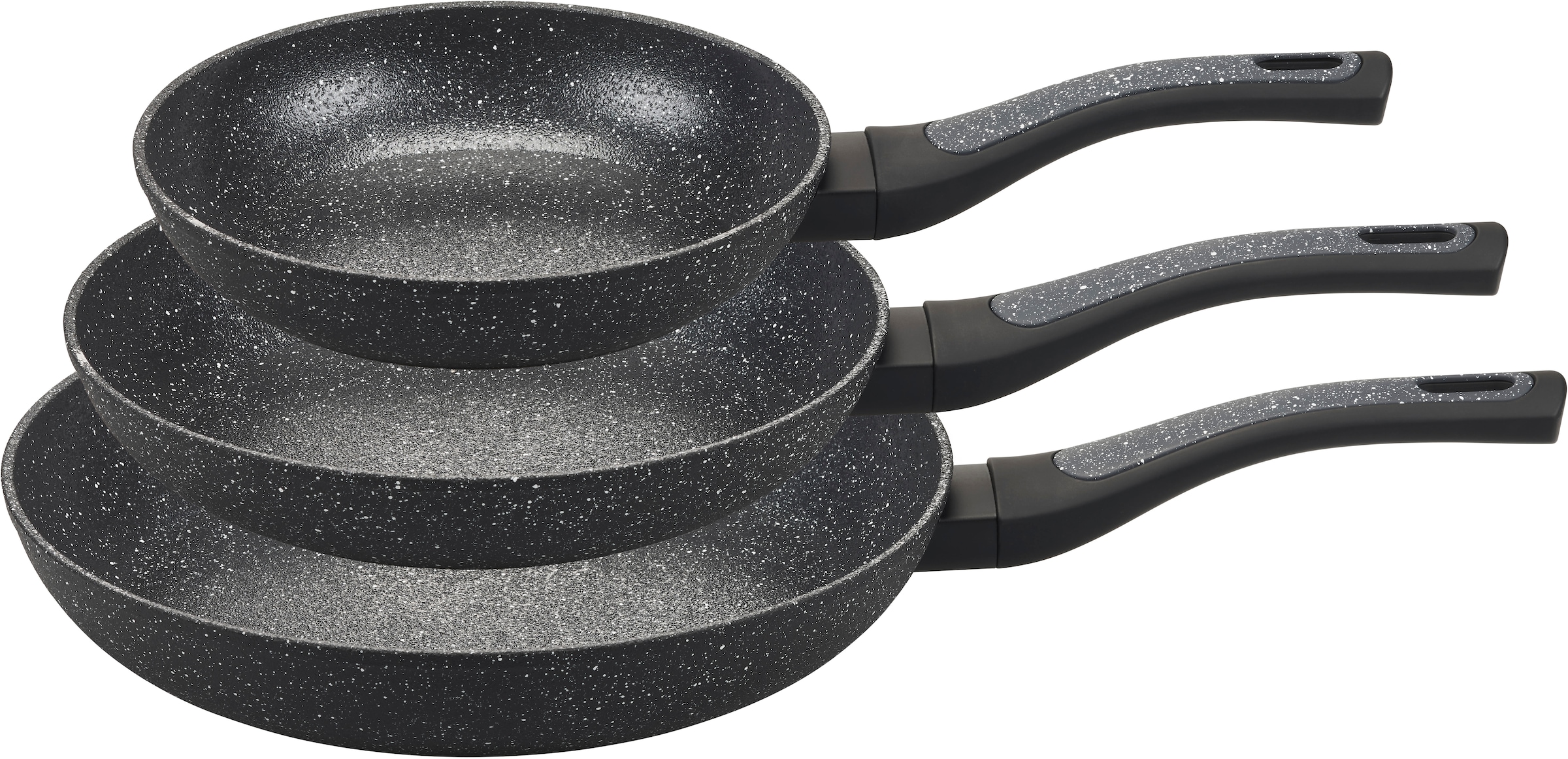 my home Pfannen-Set »Dela« Aluminium Set, 3 Stk. tlg. mit rauer Oberfläche günstig online kaufen