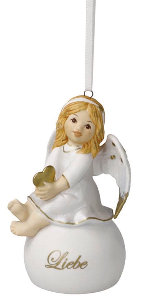 Dekofigur GOEBEL "Engel Engelglöckchen Liebe", bunt, B:5,5cm H:9,5cm T:5,5cm