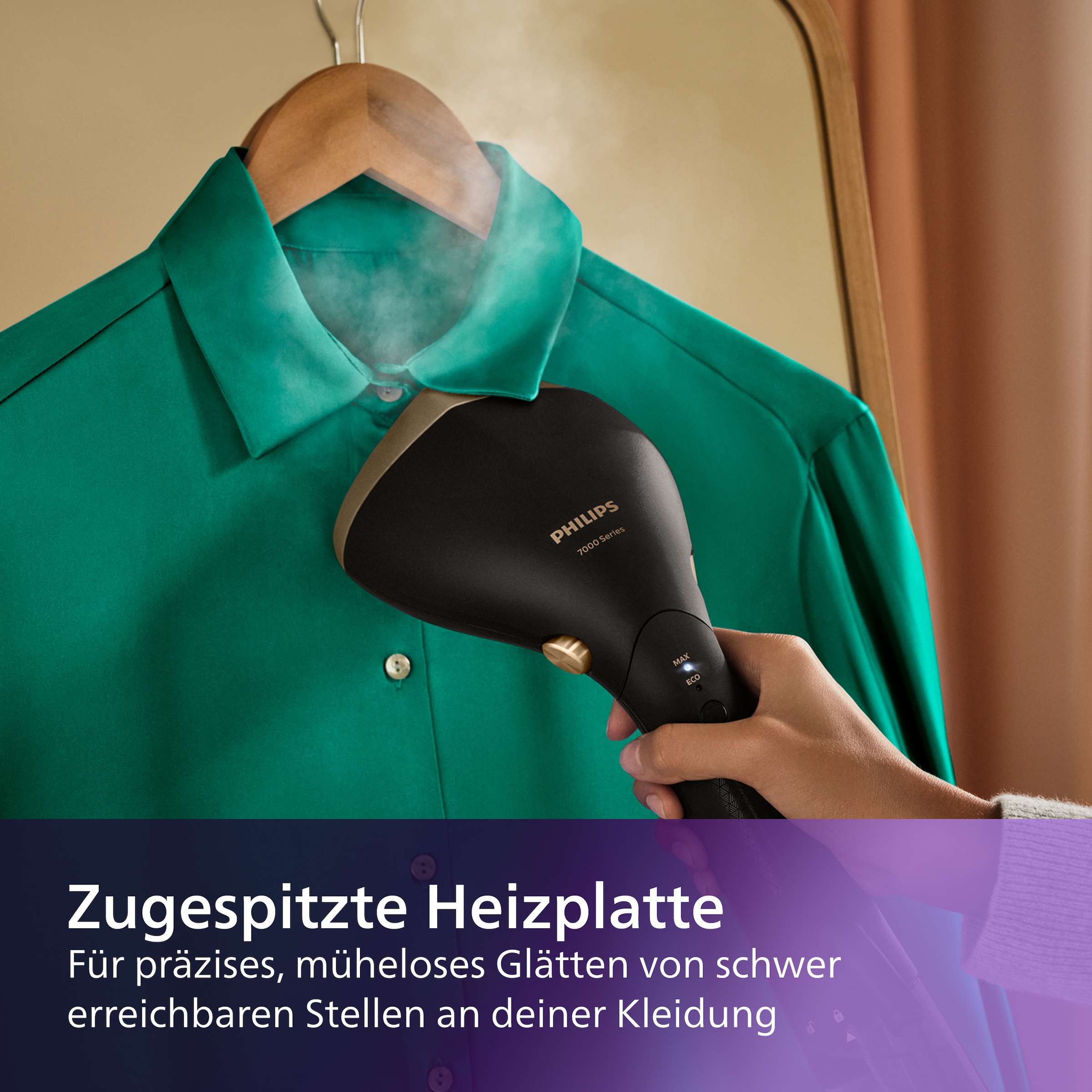 Philips Dampfbürste »STH7060/80 "Performer", 100 ml und 200 ml Wassertank, Metallplatte« 1500 W verstellbarer Kopf, Handschuh und Stylemat inkl.