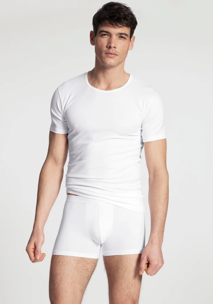 CALIDA T-Shirt »Natural Benefit« 2er Pack,  Rundhals-Ausschnitt, kurzärmelig, Single Jersey, elastisch, weich