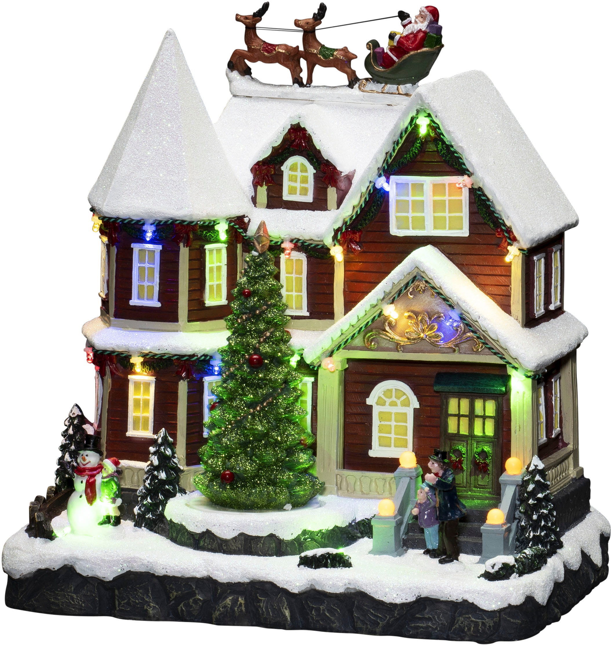 KONSTSMIDE Weihnachtshaus »Haus mit Baum, mit Musik, 24 bunte Dioden«,  wählbar zwischen USB oder Batteriebetrieb bestellen
