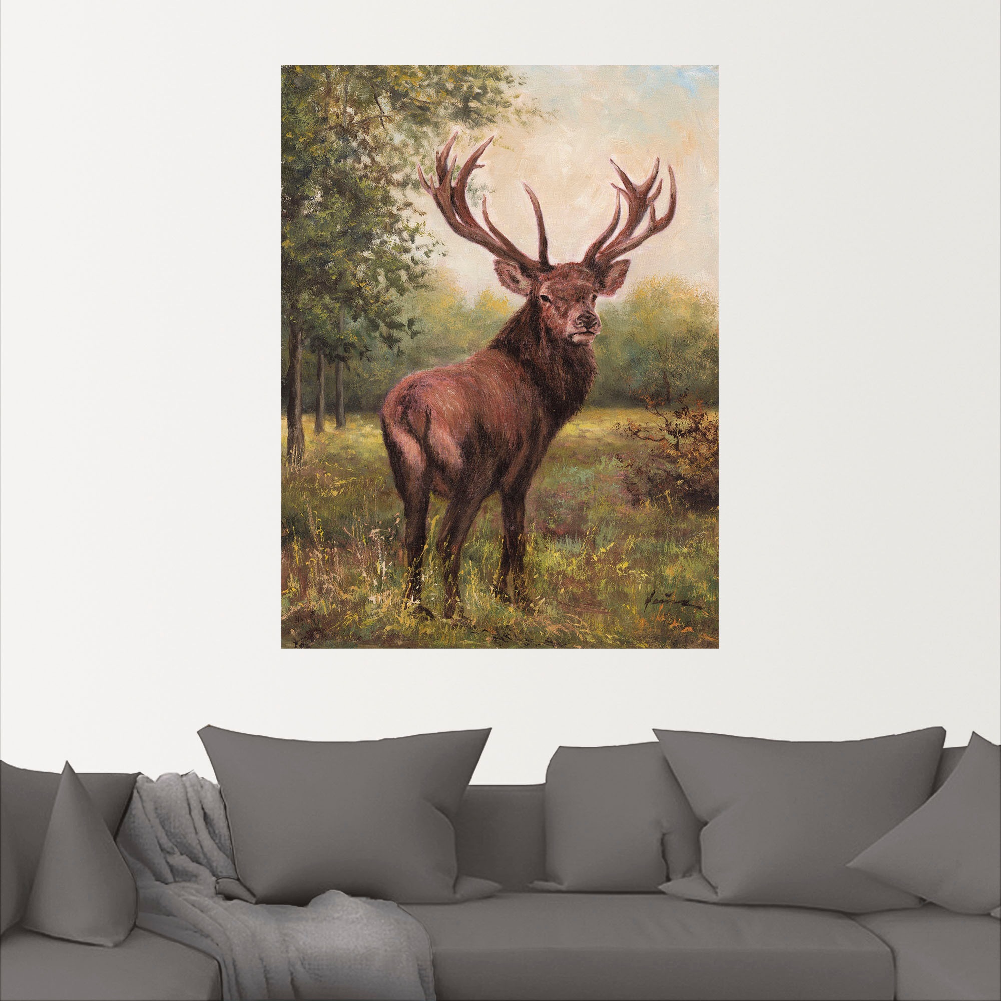 Artland Wandbild »Hirsch«, Wildtiere, (1 St.), als Leinwandbild, Poster, Wandaufkleber in verschied. Größen