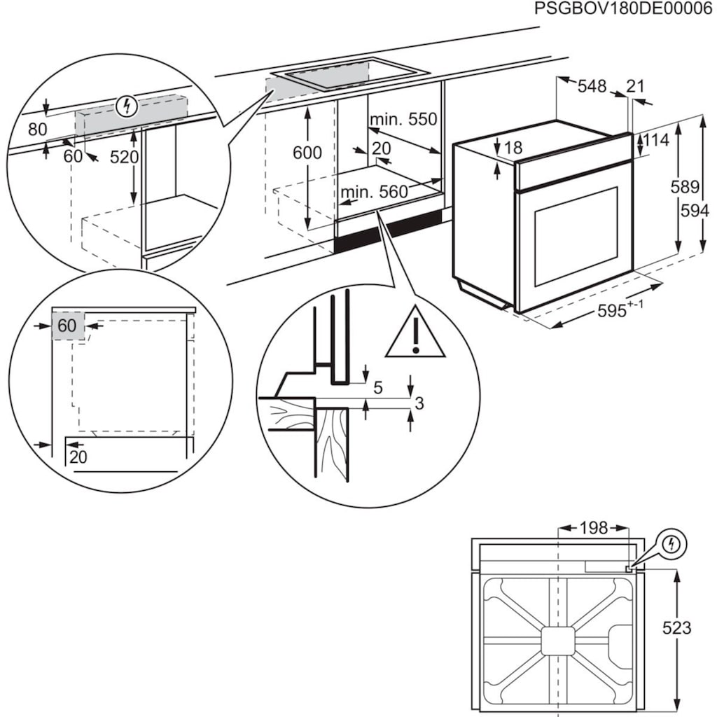 AEG Elektro-Herd-Set »EES33101ZM«, EES33101ZM 949 723 469, mit Backauszug