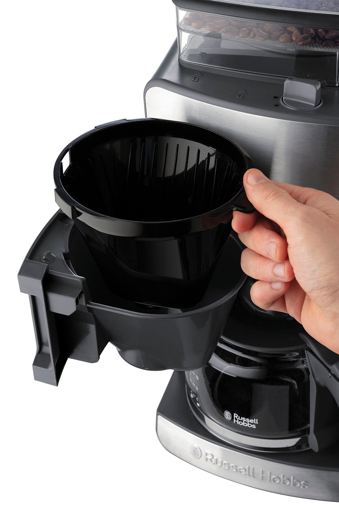 RUSSELL HOBBS Kaffeemaschine mit Mahlwerk »Grind & Brew 25610-56«, 1,25 l Kaffeekanne, Papierfilter, 1x4