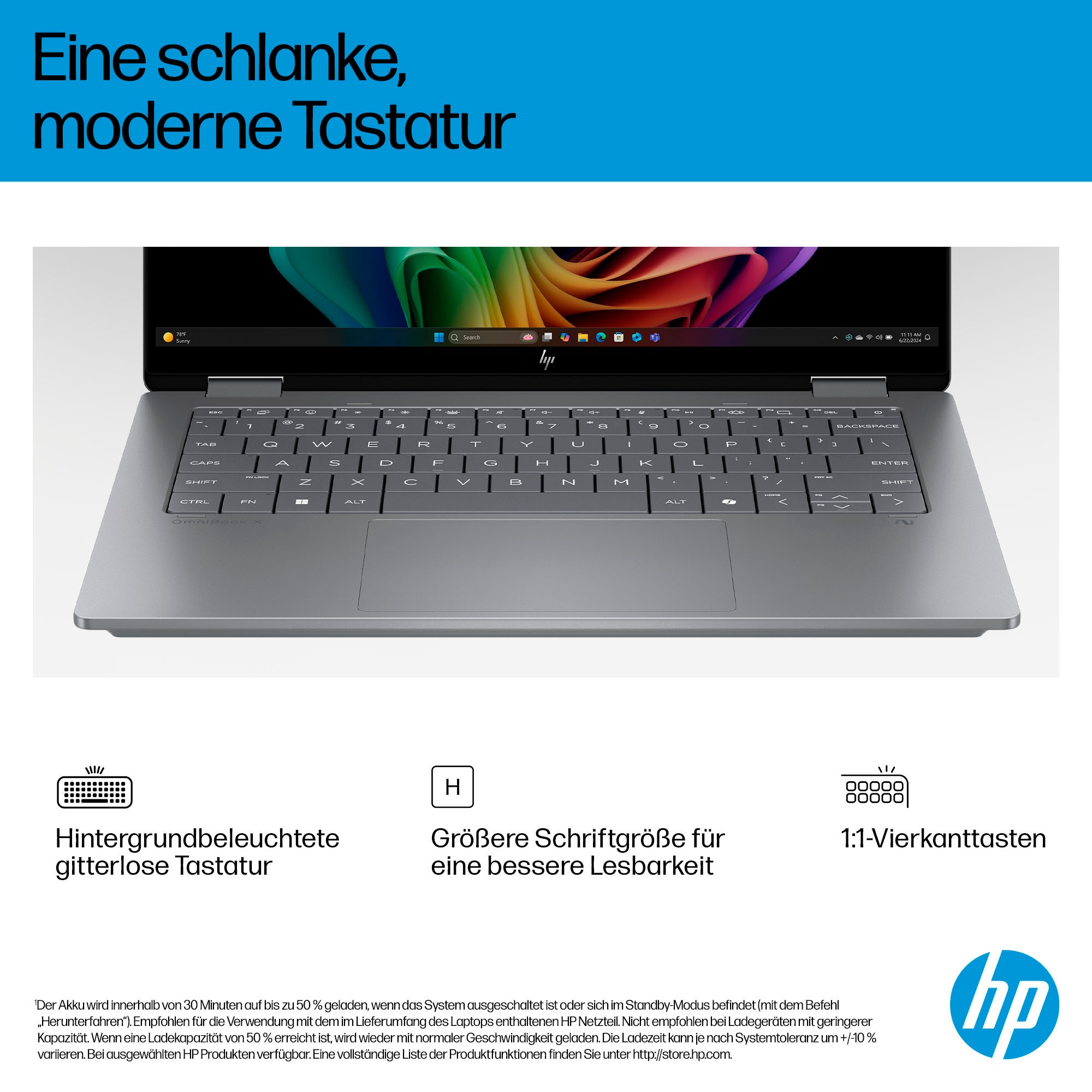 HP Convertible Notebook »OmniBook X Flip 14-fm0272ng«, 35,6 cm, / 14 Zoll, Intel, Core Ultra 5, ARC, 512 GB SSD