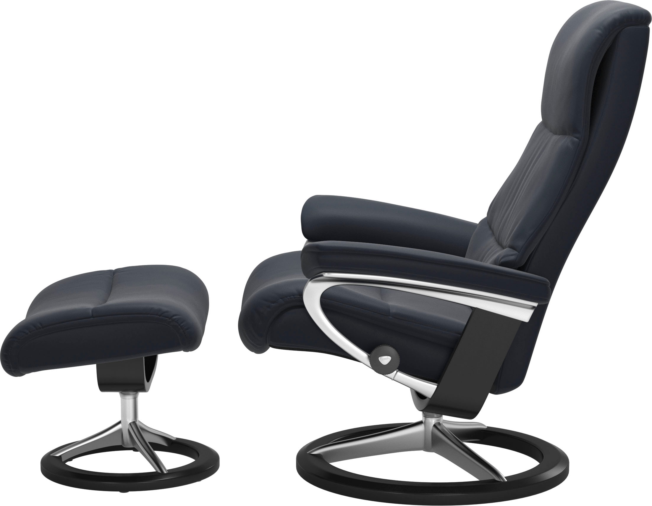 Stressless® Relaxsessel »View«, (Set, Relaxsessel mit Hocker), mit Signature Base, Größe M,Gestell Schwarz