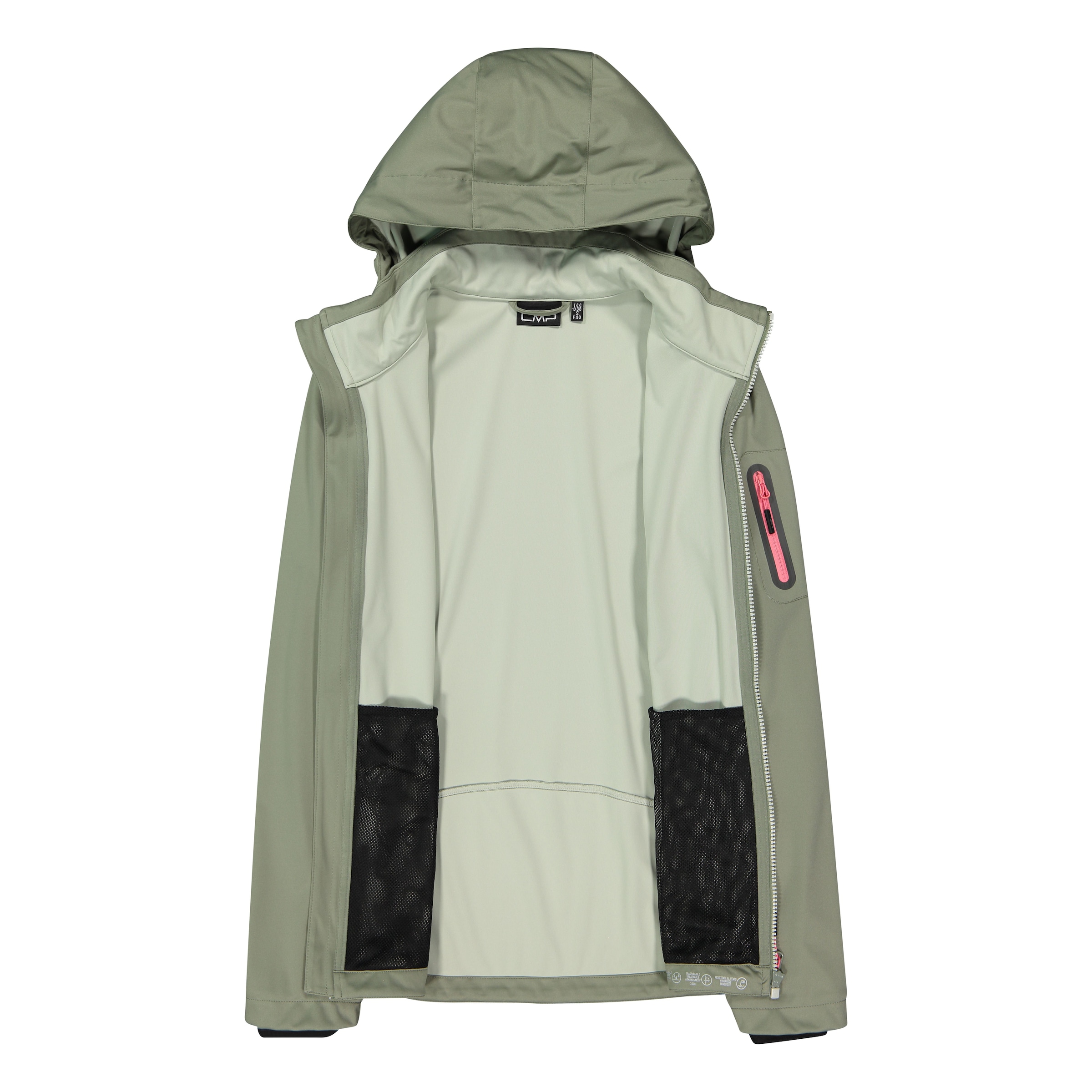 CMP Softshelljacke »WOMAN JACKET DET HOOD« mit Kapuze mit Kapuze, atmungsaktiv, windabweisend, wasserabweisend