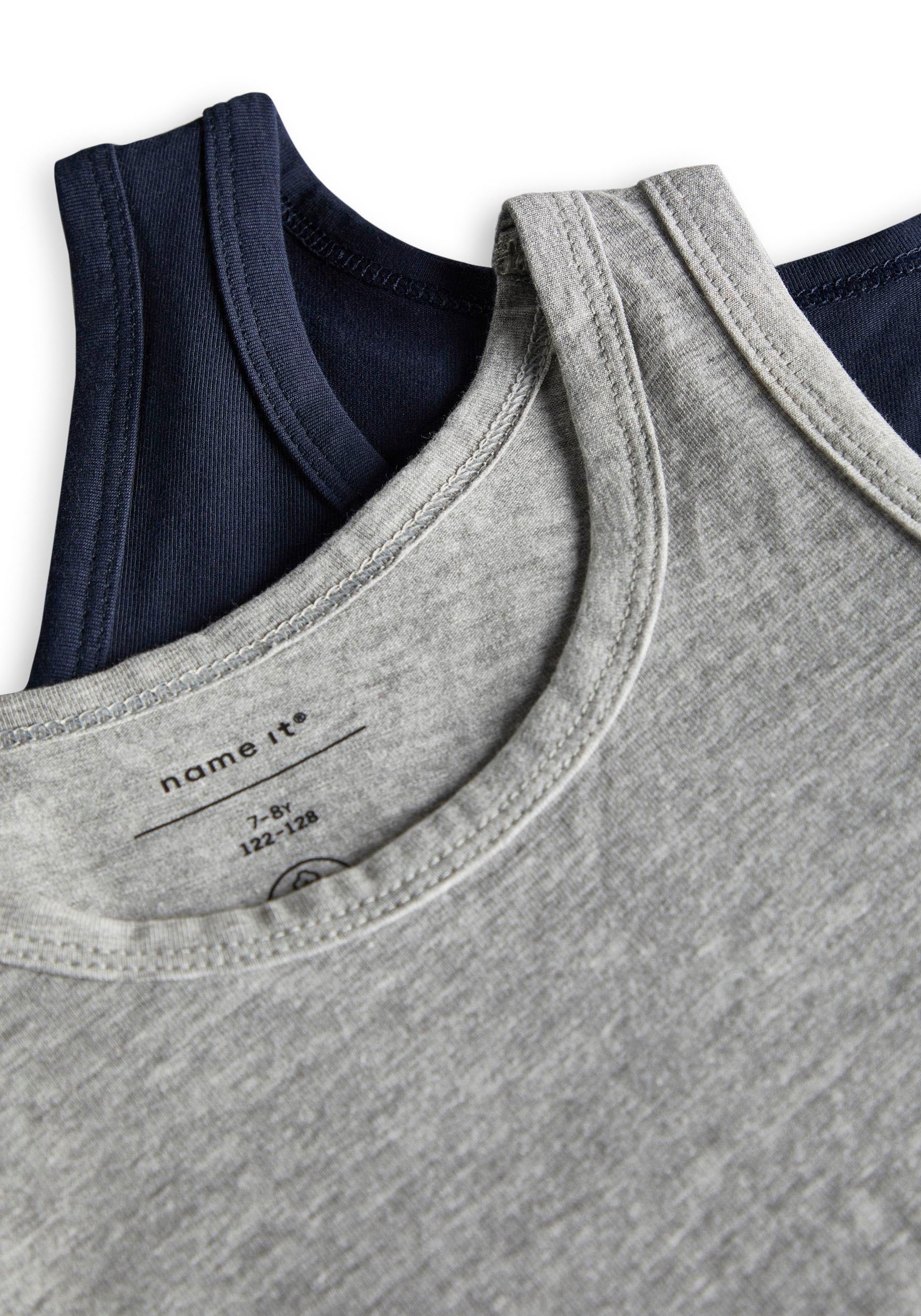 Name It Unterhemd »NKMTANK 2P für Jungen mit Rundhals und elastischem Tragekomfort« Packung, 2 Stk. normal, Jersey, eingefasste Kante, Rundhals