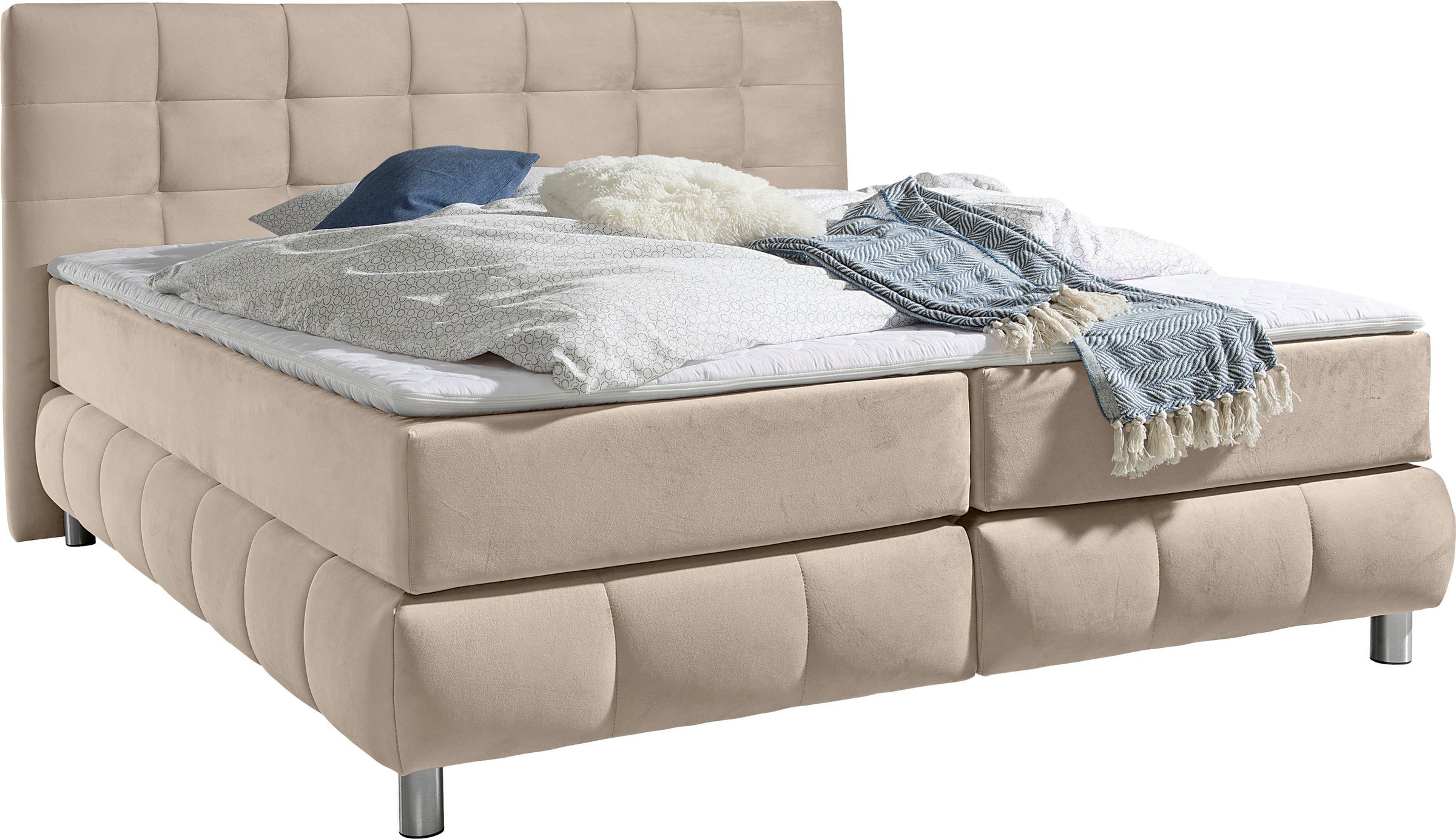 andas Boxspringbett "Salo XXL", in Samtoptik oder Struktur, 6 Breiten in Üb günstig online kaufen