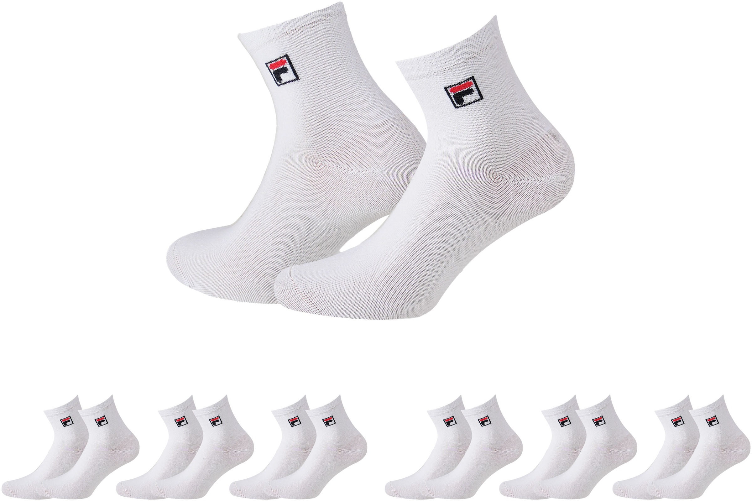 Fila Kurzsocken »UNISEX QUARTER PLAIN SOCKS«, (6 Paar), mit Logo-Schriftzug