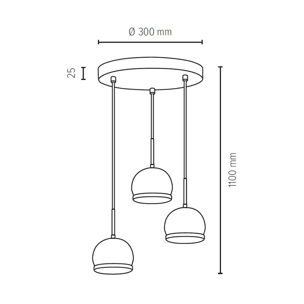 SPOT Light Pendelleuchte »BALL WOOD«, 3 flammig-flammig