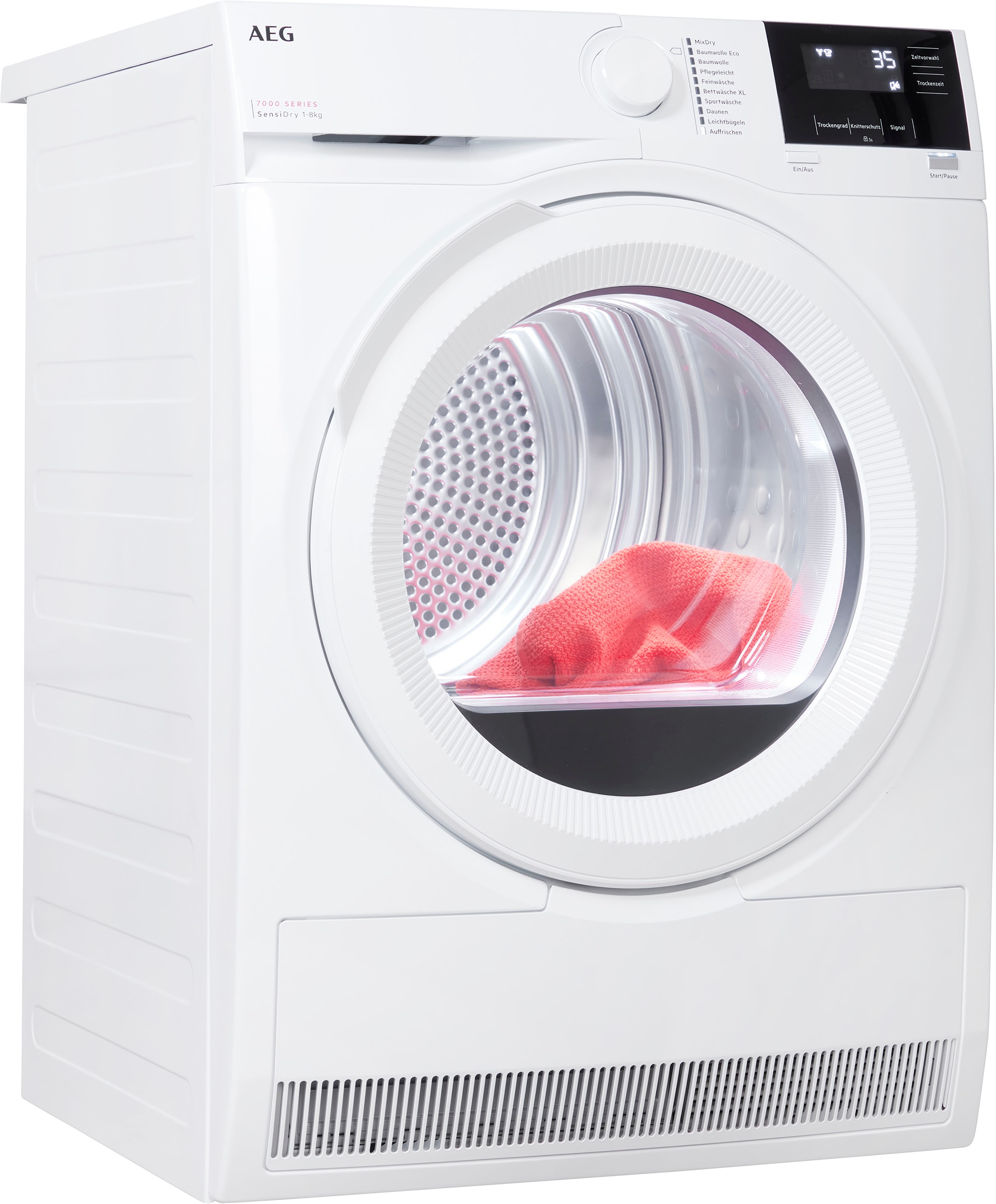 AEG Wärmepumpentrockner »TR7T60580« 7000 SensiDry - schonend und energiesparend durch Wärmepumpentechnik weiß Wechselbarer, beidseitiger Türanschlag