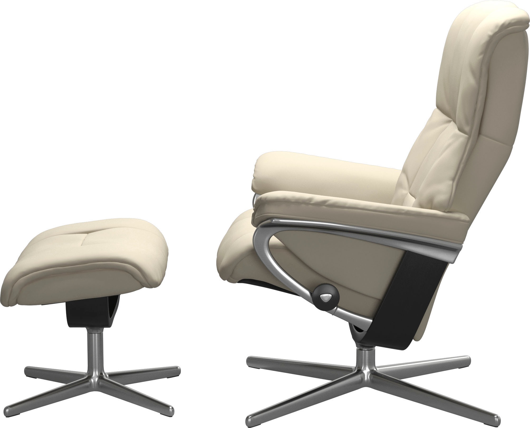 Stressless® Relaxsessel »Mayfair«, (Set, Relaxsessel mit Hocker), mit Hocker, mit Cross Base, Größe S, M & L, Holzakzent Schwarz