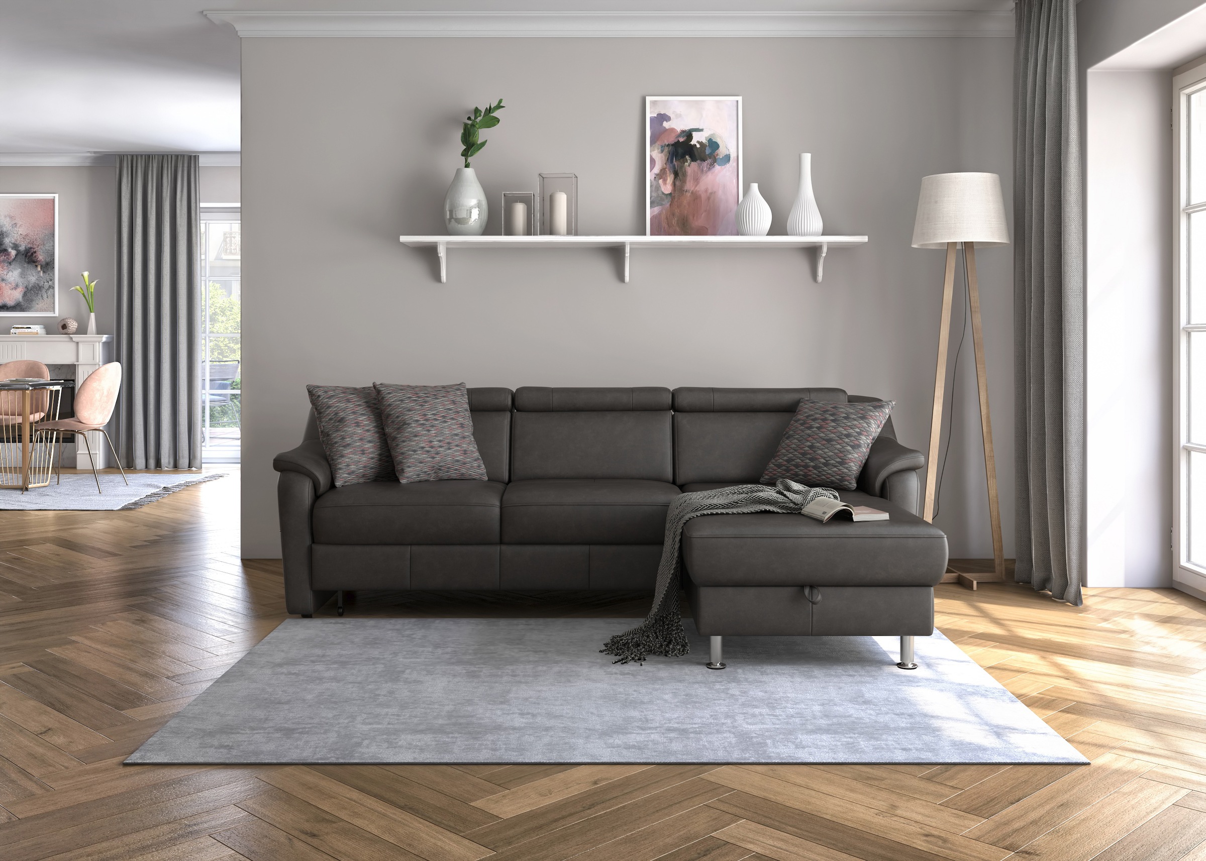 sit&more Ecksofa »Freetown L-Form«, inklusive Kopfteilverstellung und komfortablem Federkern