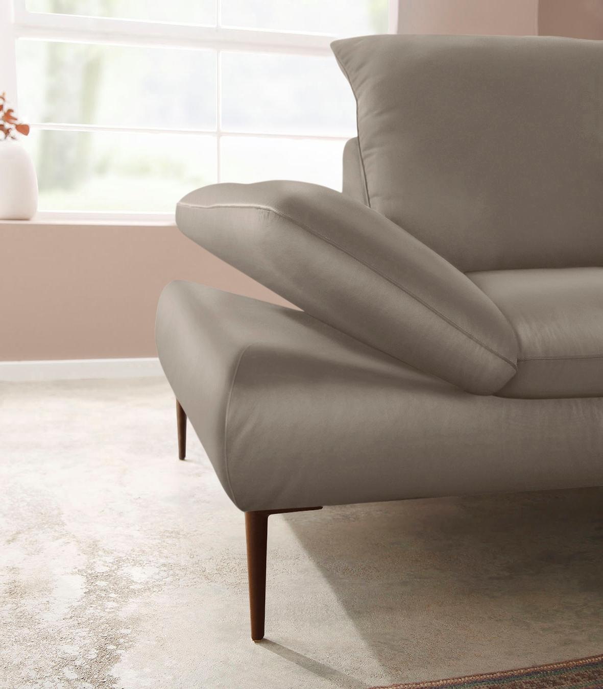 W.SCHILLIG Ecksofa »enjoy&MORE, Designsofa, elegant und bequem, L-Form«, Sitztiefenverstellung, Füße bronze pulverbeschichtet, Breite 294 cm