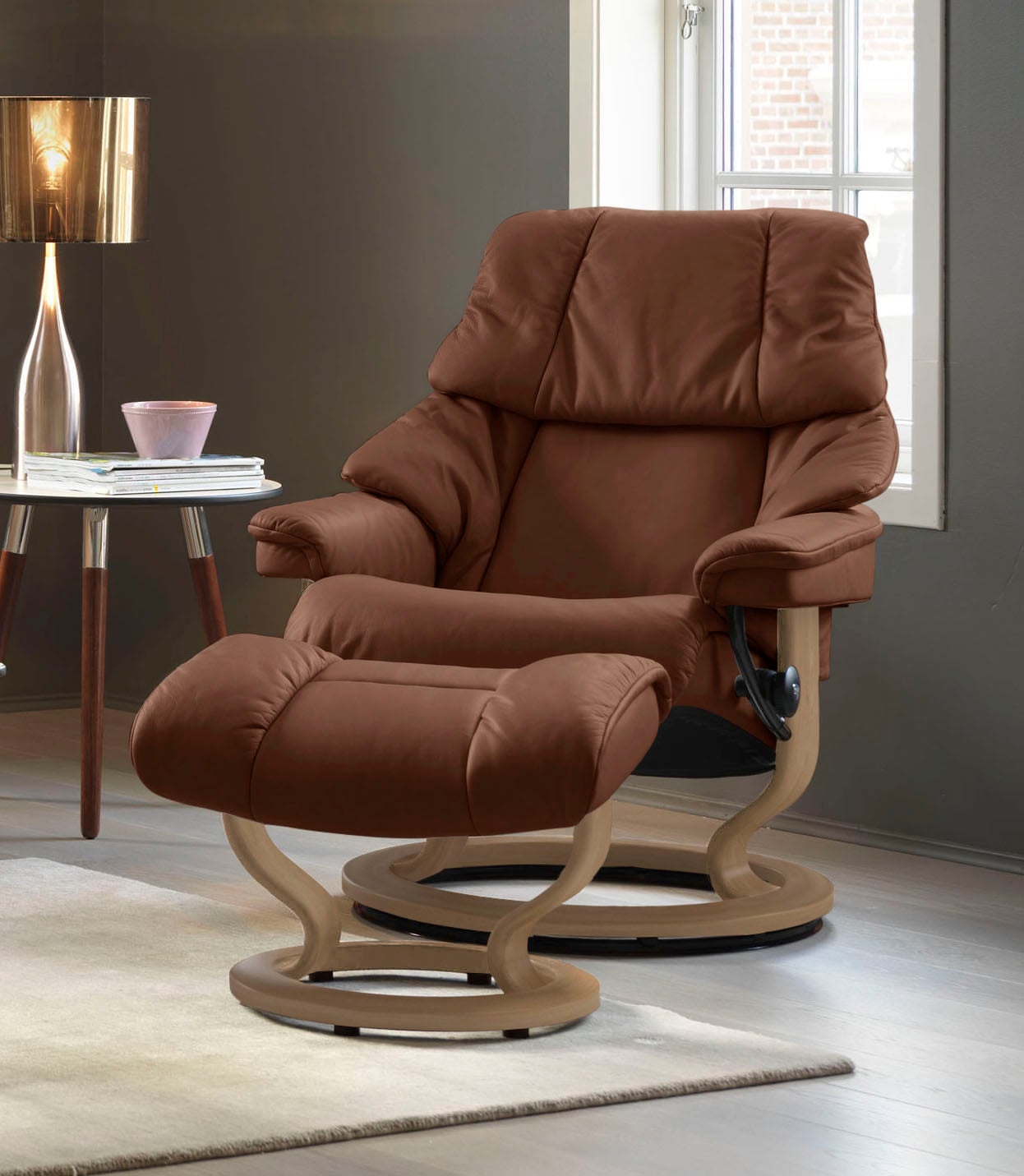 Stressless® Relaxsessel »Reno«, (Set, Relaxsessel mit Hocker), mit Hocker, günstig online kaufen