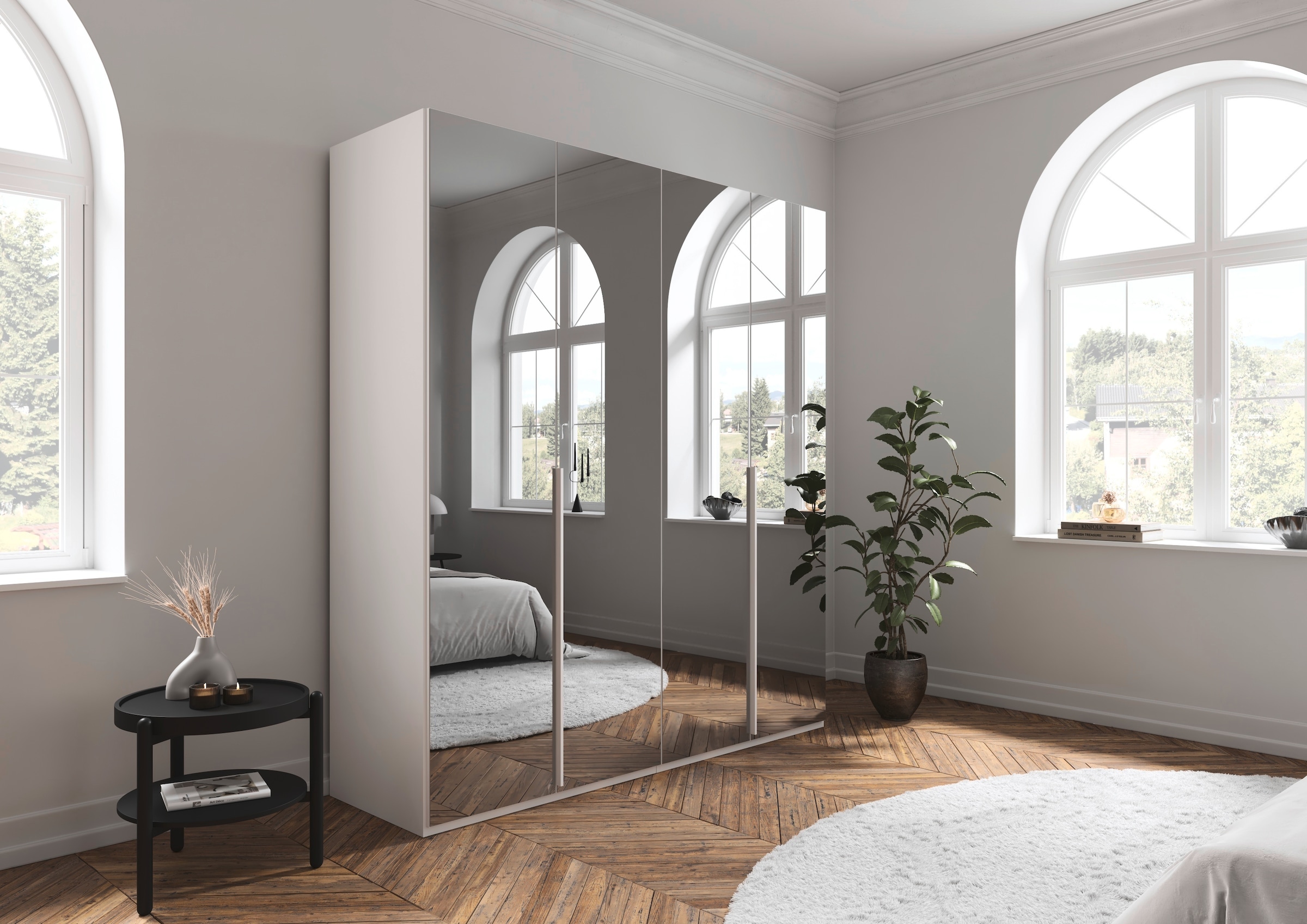 LeGer Home by Lena Gercke Kleiderschrank »Schrank Garderobe Ankleide Schlafzimmer Flur Serina«, (in 3 verschiedenen Ausstattungen BASIC/CLASSIC/PREMIUM), in 6 Breiten (101 - 401 cm) mit Front Glas oder Dekor MADE IN GERMANY