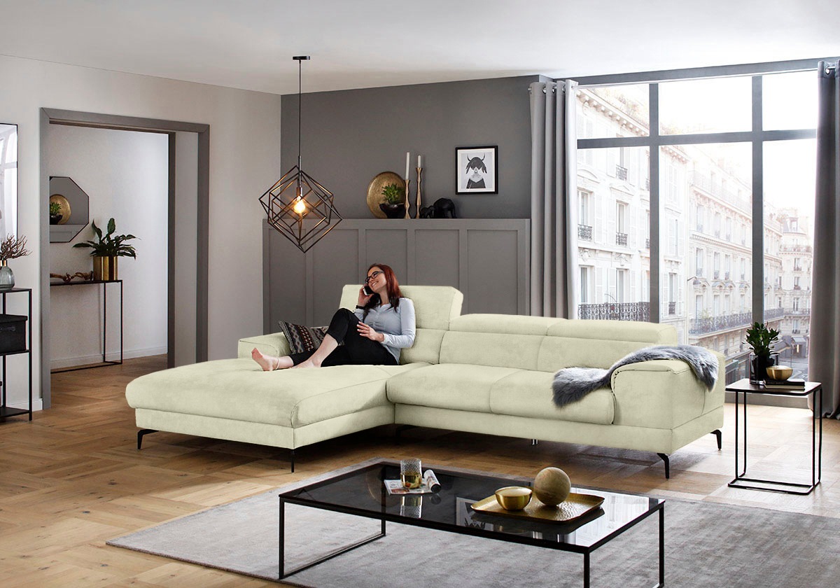 W.SCHILLIG Ecksofa »piedroo, Designsofa mit tollem Sitzkomfort, L-Form« Kop günstig online kaufen