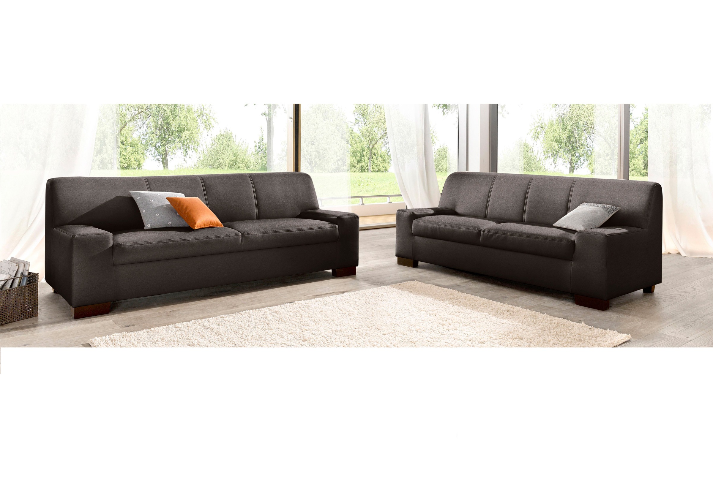 DOMO collection Polstergarnitur »Norma Top,elegant und modern, flache Armle günstig online kaufen