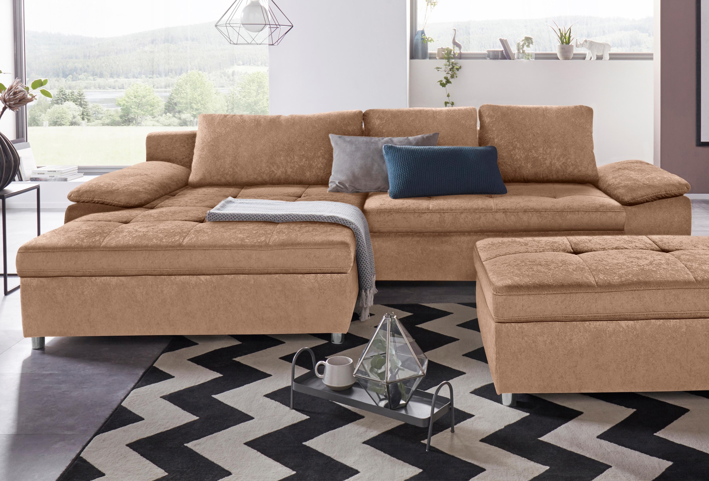 sit&more Ecksofa »Labene L-Form«, wahlweise mit Bettfunktion und Bettkasten günstig online kaufen