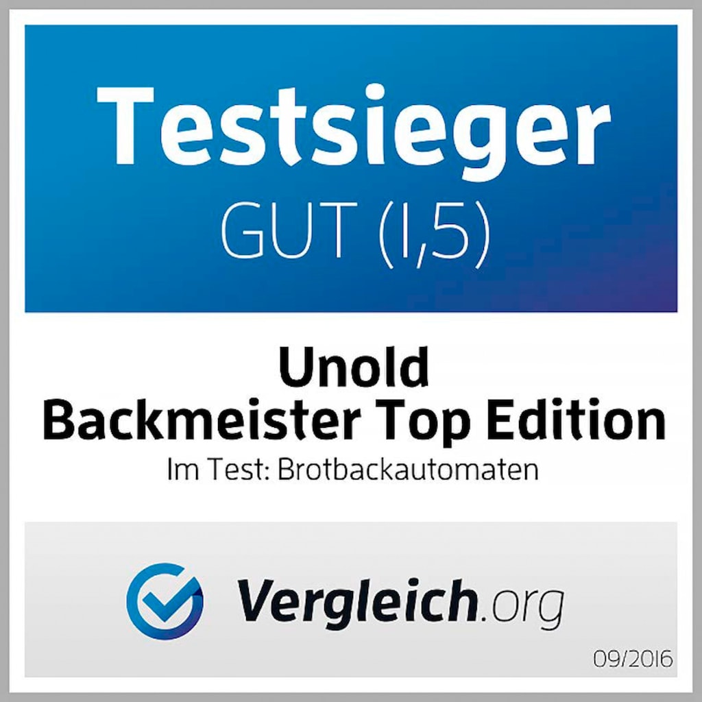 Unold Brotbackautomat »Backmeister® Top Edition 68415«, 12 Programme, 615 W, FUSION Sol-Gel Keramik Antihaftbeschichtung