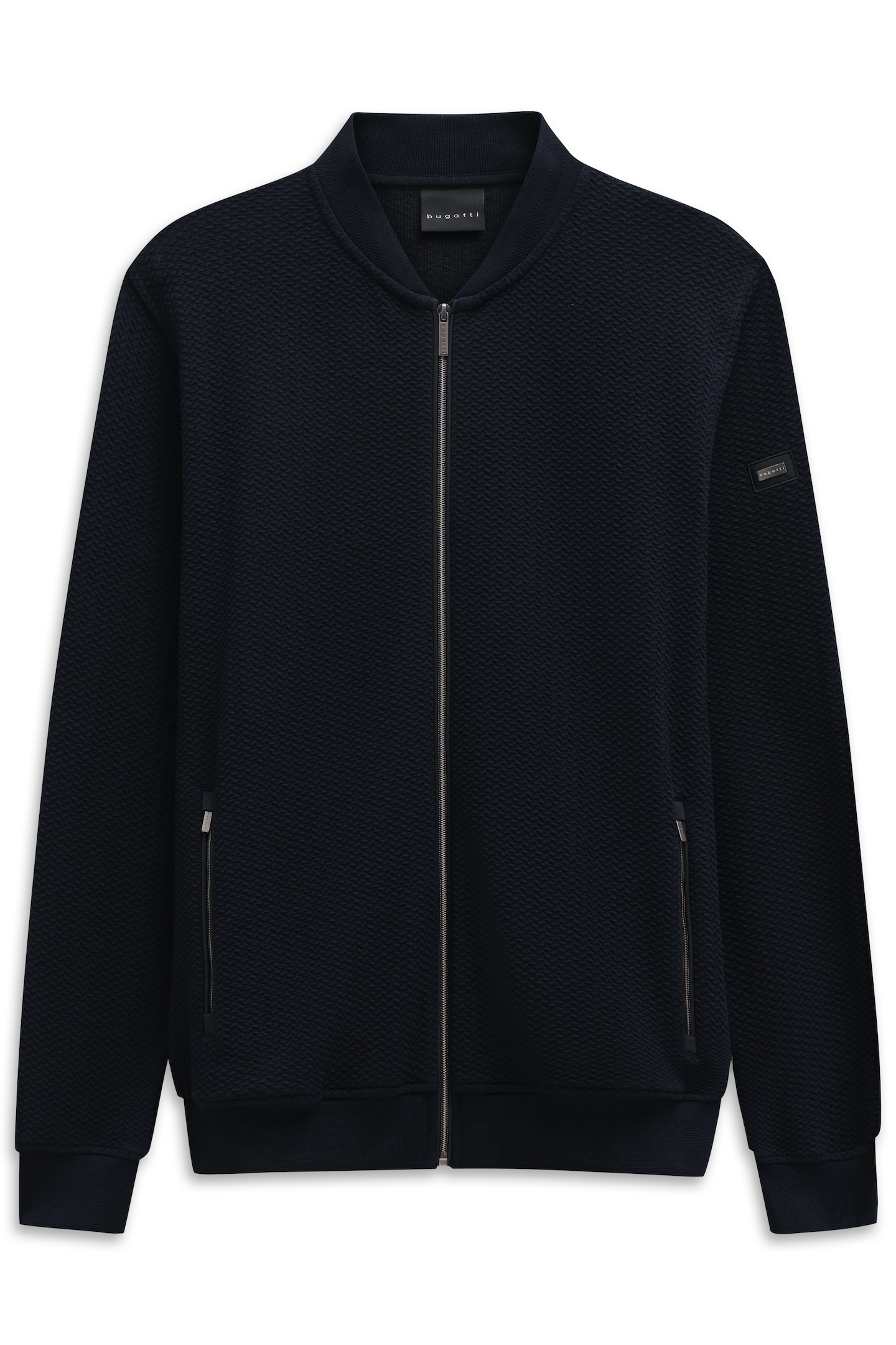 bugatti Sweatjacke »Modern Fit«, mit Collegekragen und Reißverschluss
