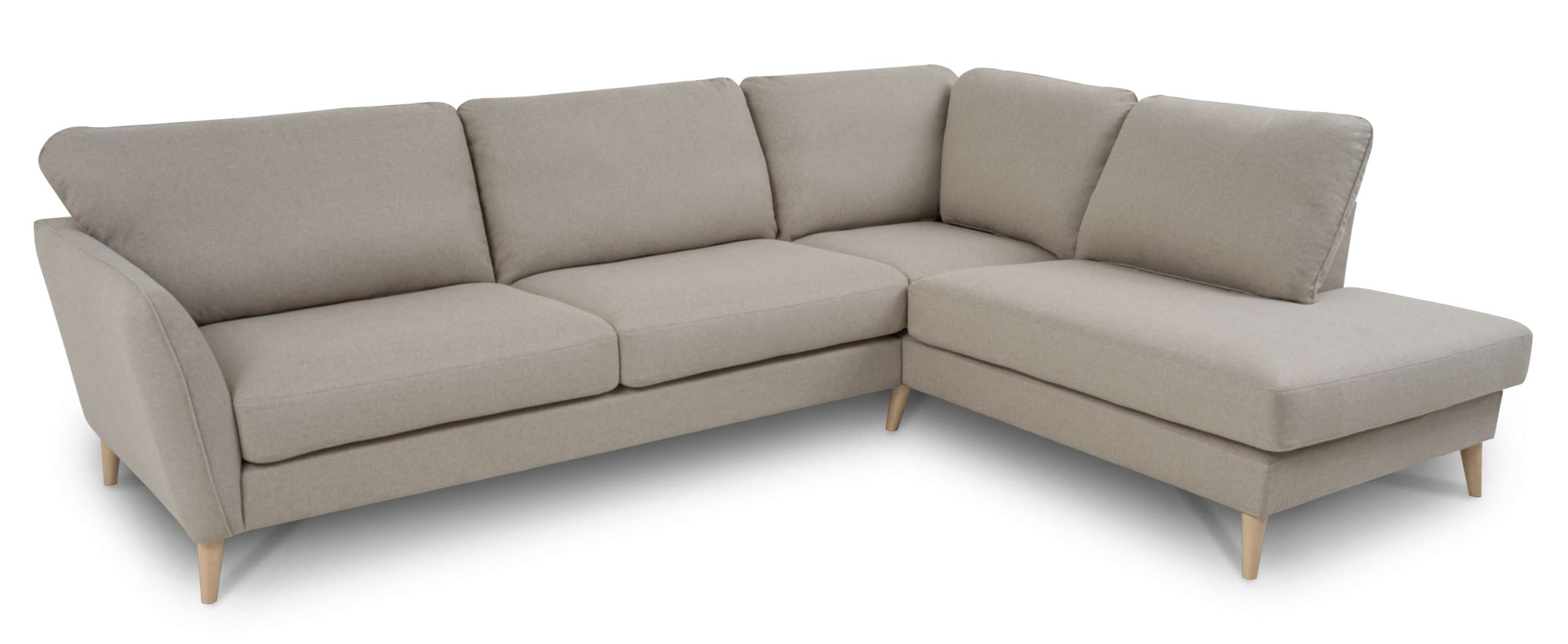 Home affaire Ecksofa »MARSEILLE 278/202 cm, L-Form, Ottom. rechts/links«, Massivholzbeine aus Eiche, in verschieden Bezügen und Farbvarianten