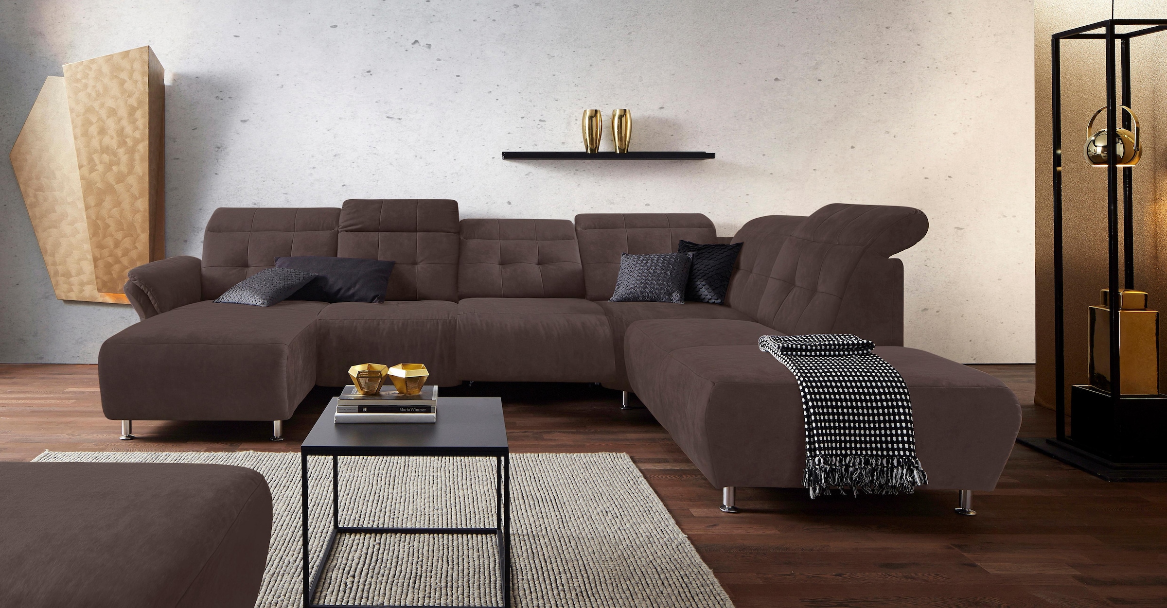 Home affaire Wohnlandschaft »Manhattan U-Form« 2 Sitze mit elektrischer Rel günstig online kaufen