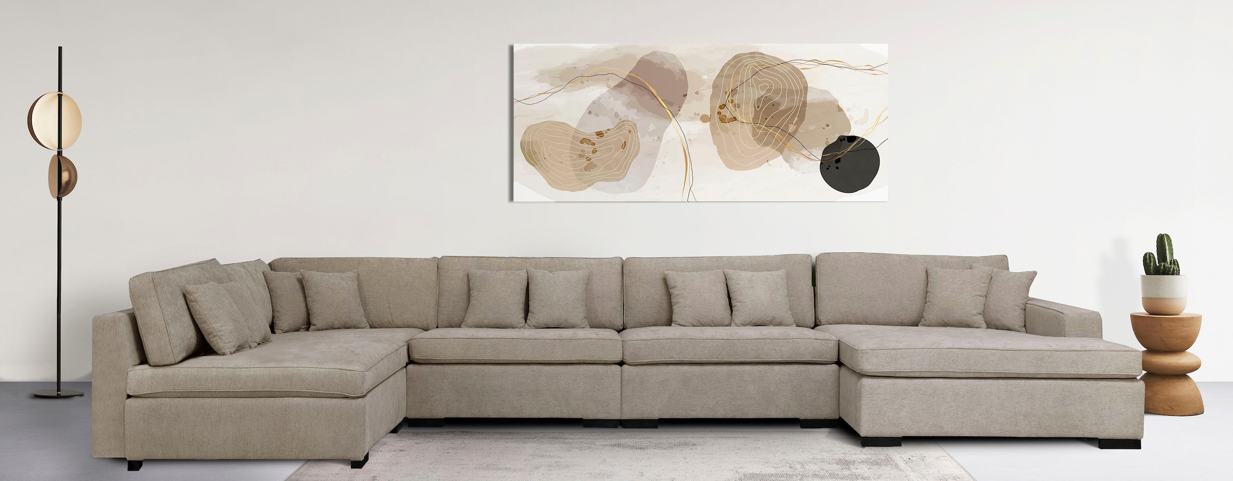 Home affaire Wohnlandschaft »Skara XXL U-Form«, Lounge-Sofa XXL mit Federke günstig online kaufen