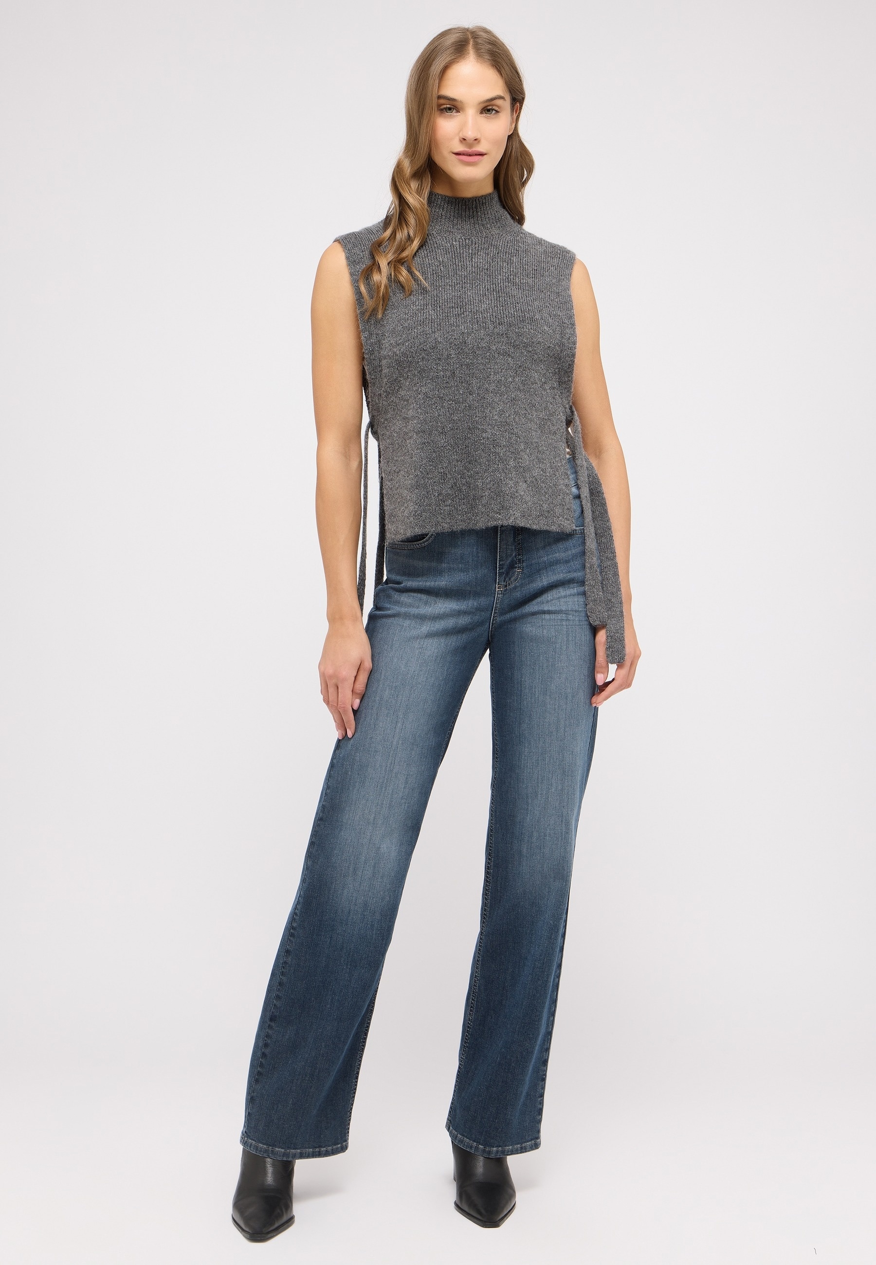 ANGELS Stretch-Jeans »LARA« weite Passform, aus Baumwollmischung, mit Metallreißverschluss