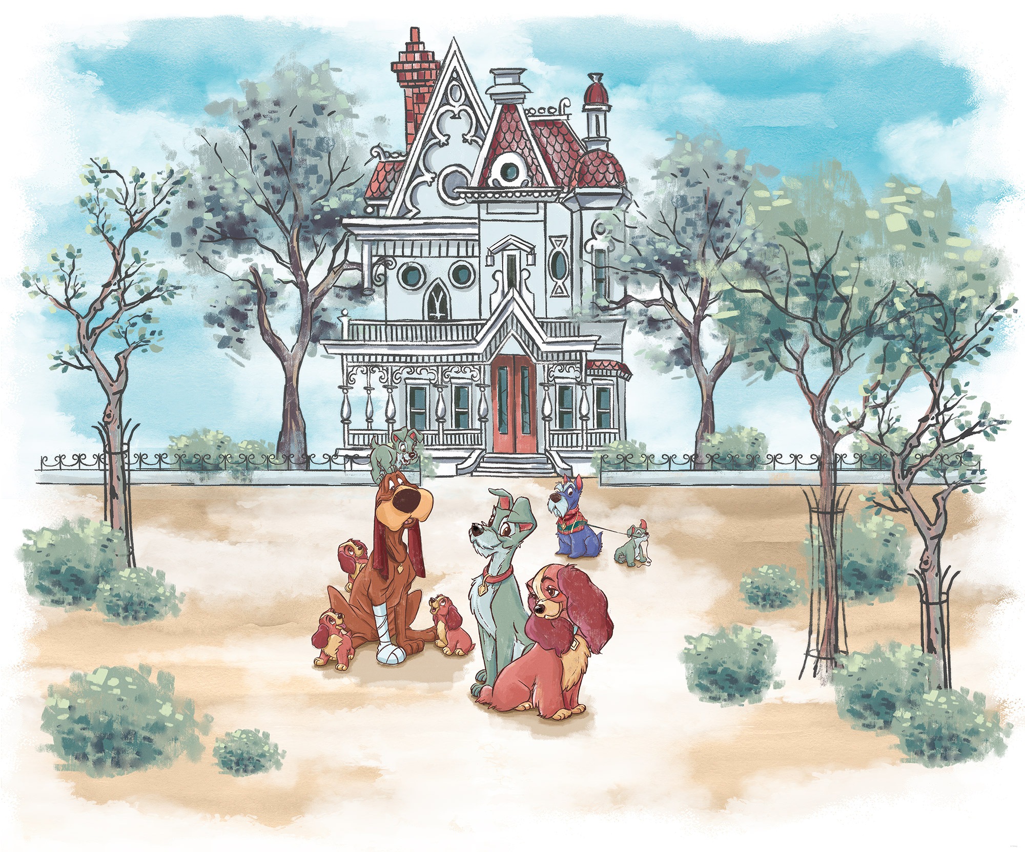Komar Kindertapete »Disney Lady and the Tramp Sweet Home«, bedruckt günstig online kaufen