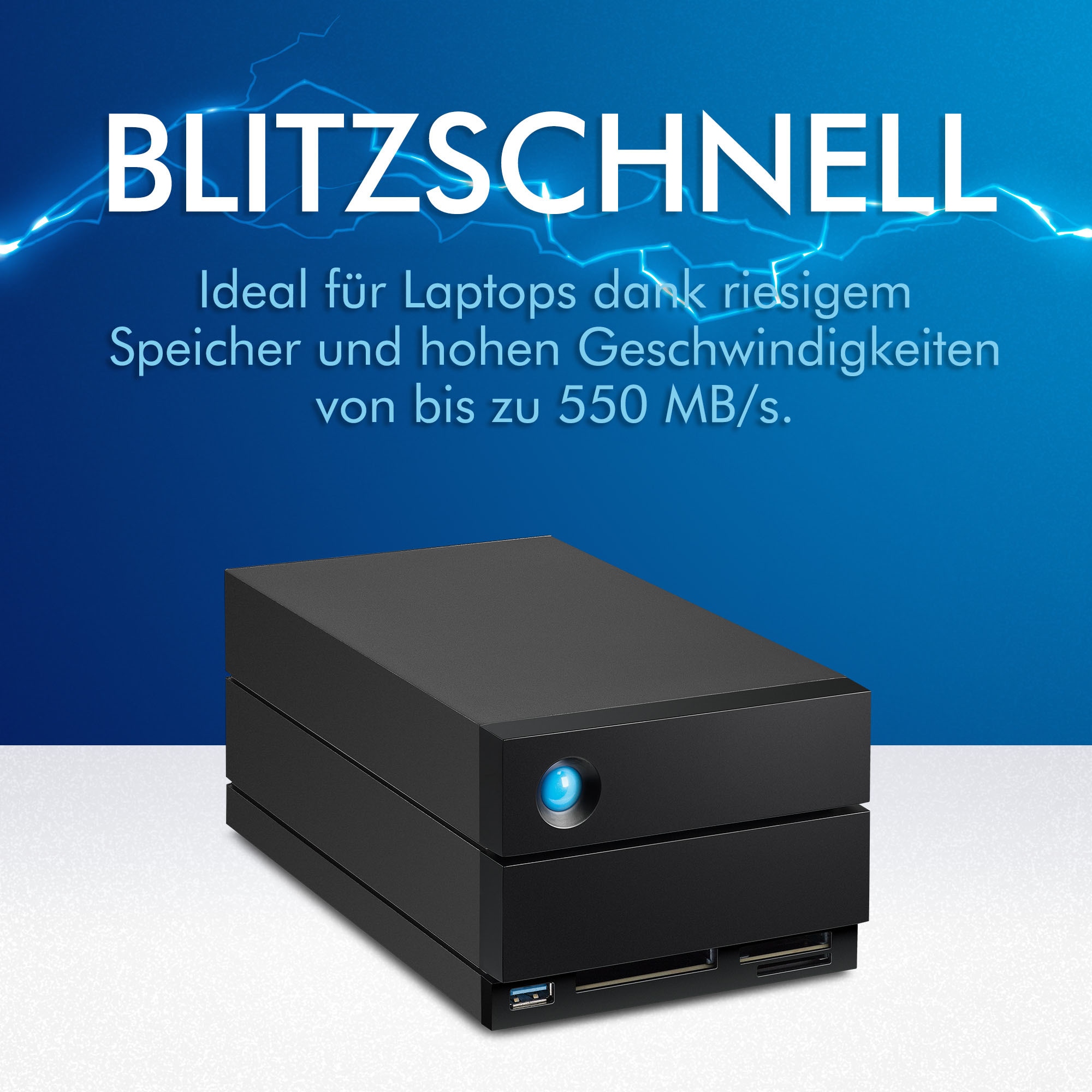 LaCie HDD-NAS-Festplatte »2big Dock Thunderbolt™3« 40 TB Anschluss DisplayPort | SD-/CF-Kartensteckplätze | Thunderbolt 3 | USB 3.2 Gen-2