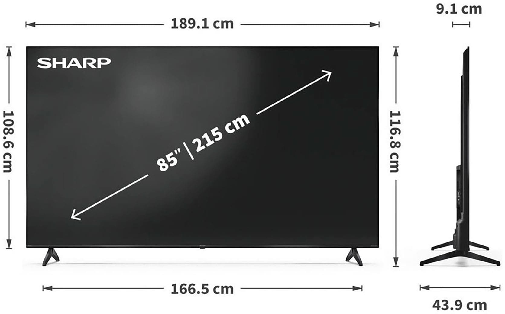 Sharp QLED-Fernseher »4T-C85HPx« 215 cm/85 ″ Smart-TV
