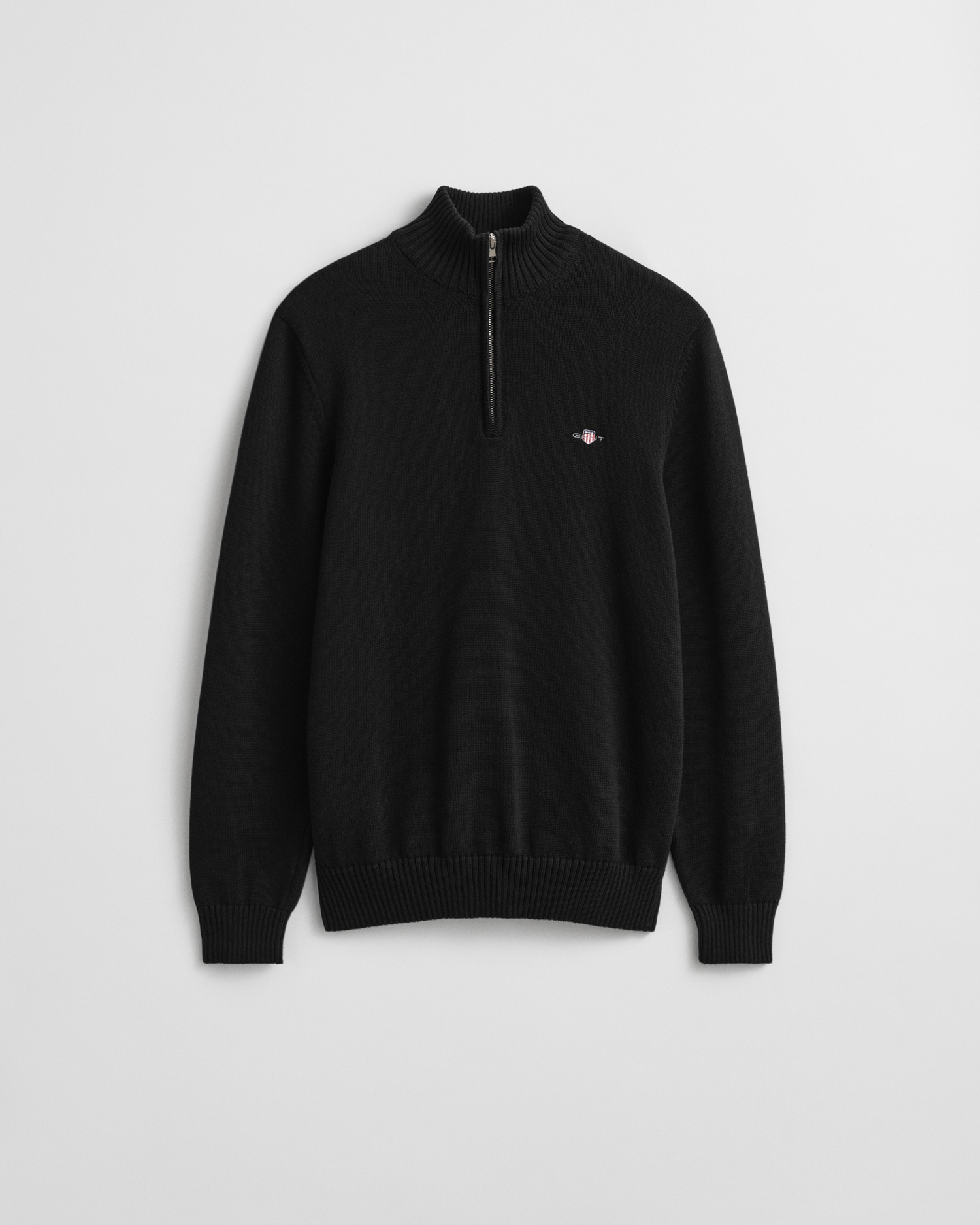 Gant Troyer »CASUAL COTTON HALF ZIP« mit grafischer Logostickerei auf der Brust