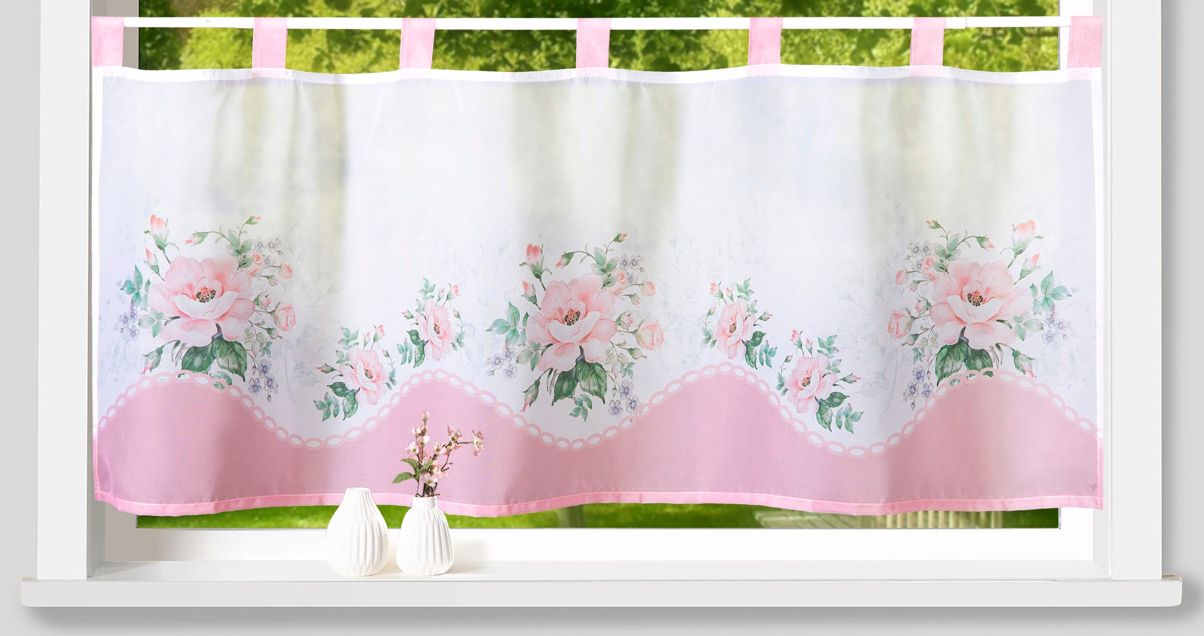 Weckbrodt Scheibengardine »Sarah«, (1 St.), Bistro, Voile, bedruckt, floral günstig online kaufen