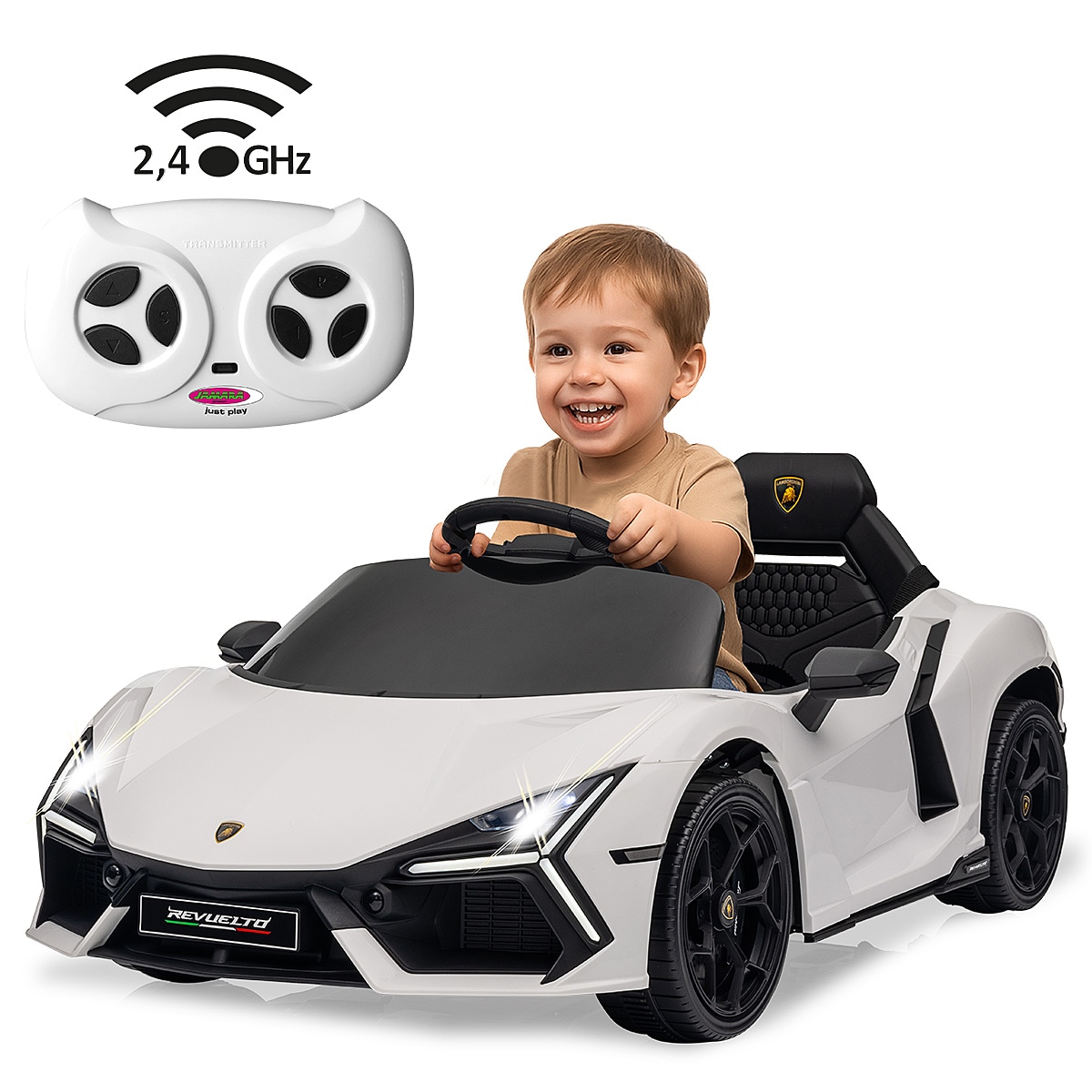 Jamara Elektro-Kinderauto »Ride-on Lamborghini Revuelto, 2,4GHz, Li-Power 12.6« ab 3 Jahren bis 25 kg mit Licht und Sound