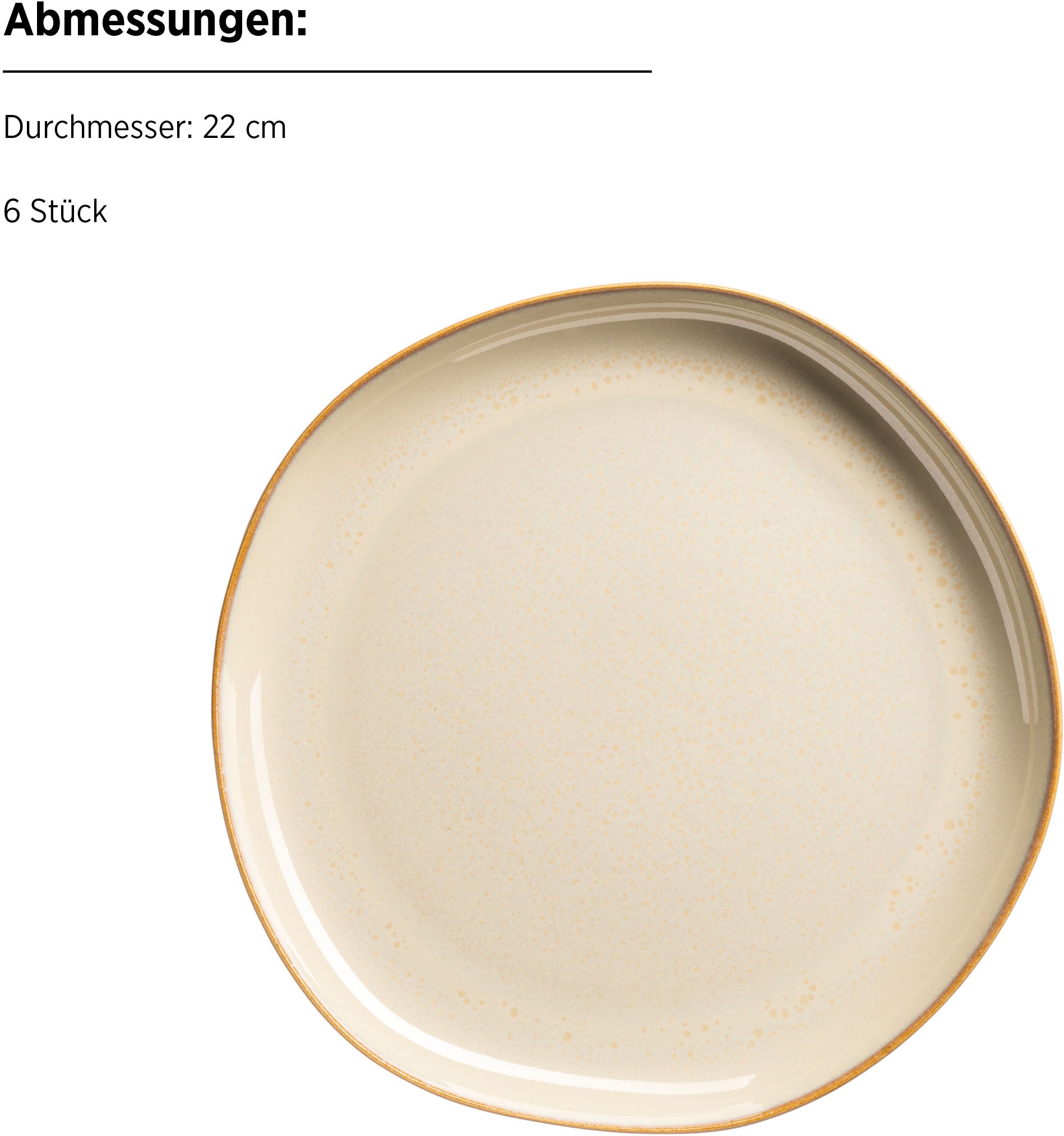 MÄSER Dessertteller »Cordelia, Teller-Set aus Steinzeug«, (Set, 6 St.), Geschirr-Set
