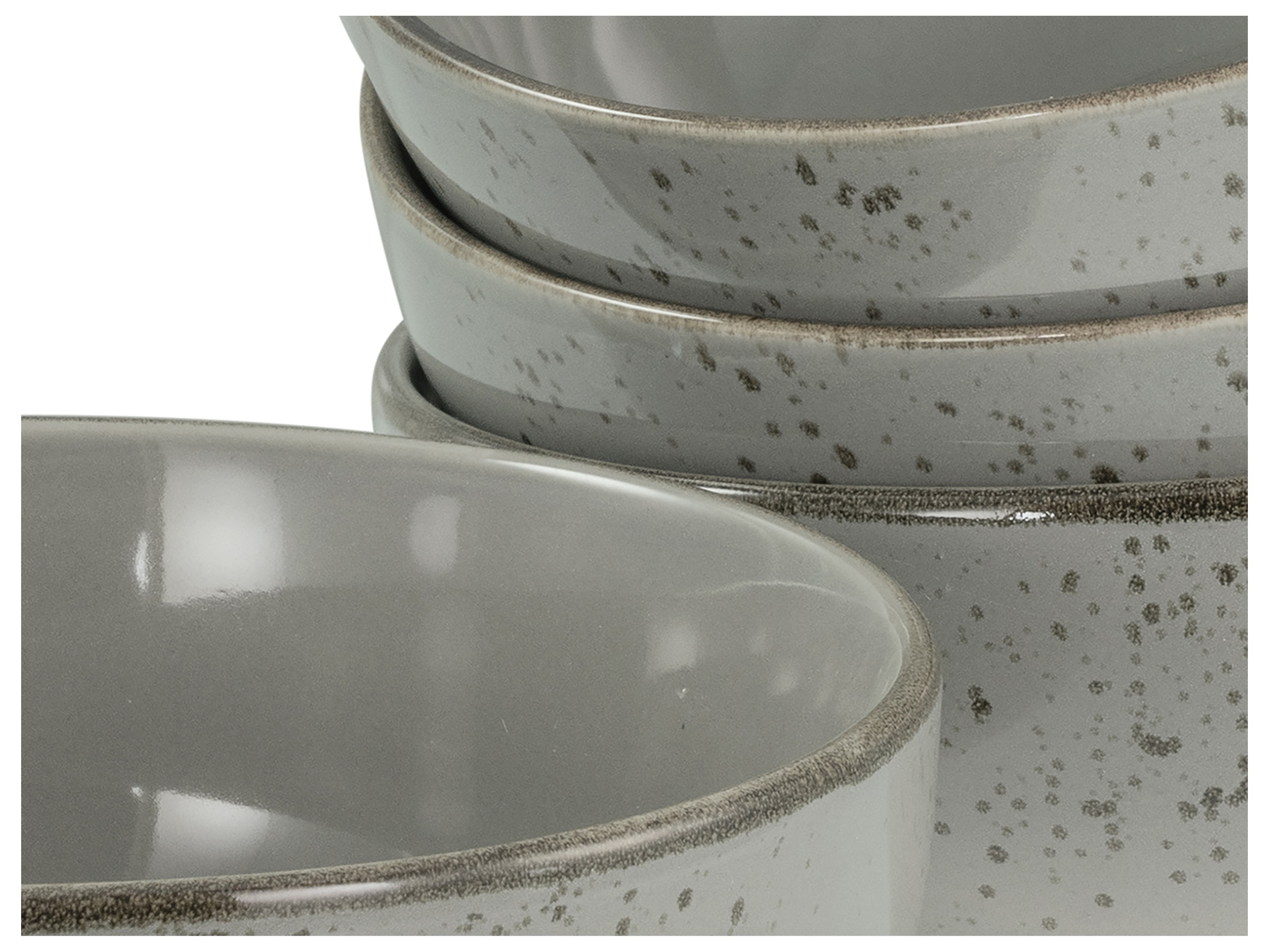 CreaTable Schale »Nature Collection, Buddha Bowl 4-tlg«, 4 tlg., aus Steinzeug, Handwerklicher Look, Vintage, Höhe 8,5 cm