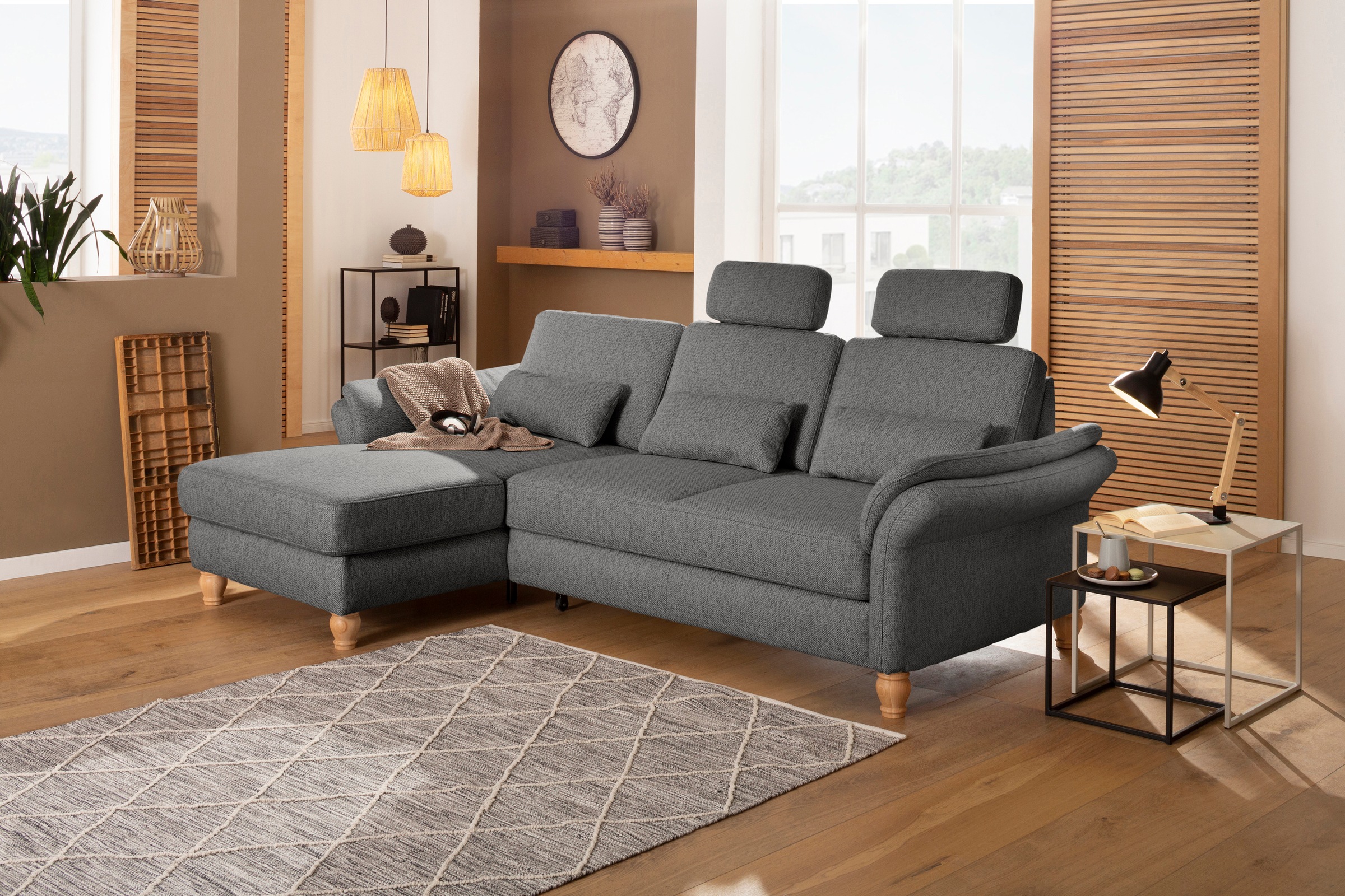 Home affaire Ecksofa »Palace L-Form«, incl. Sitztiefenverstellung, wahlweis günstig online kaufen