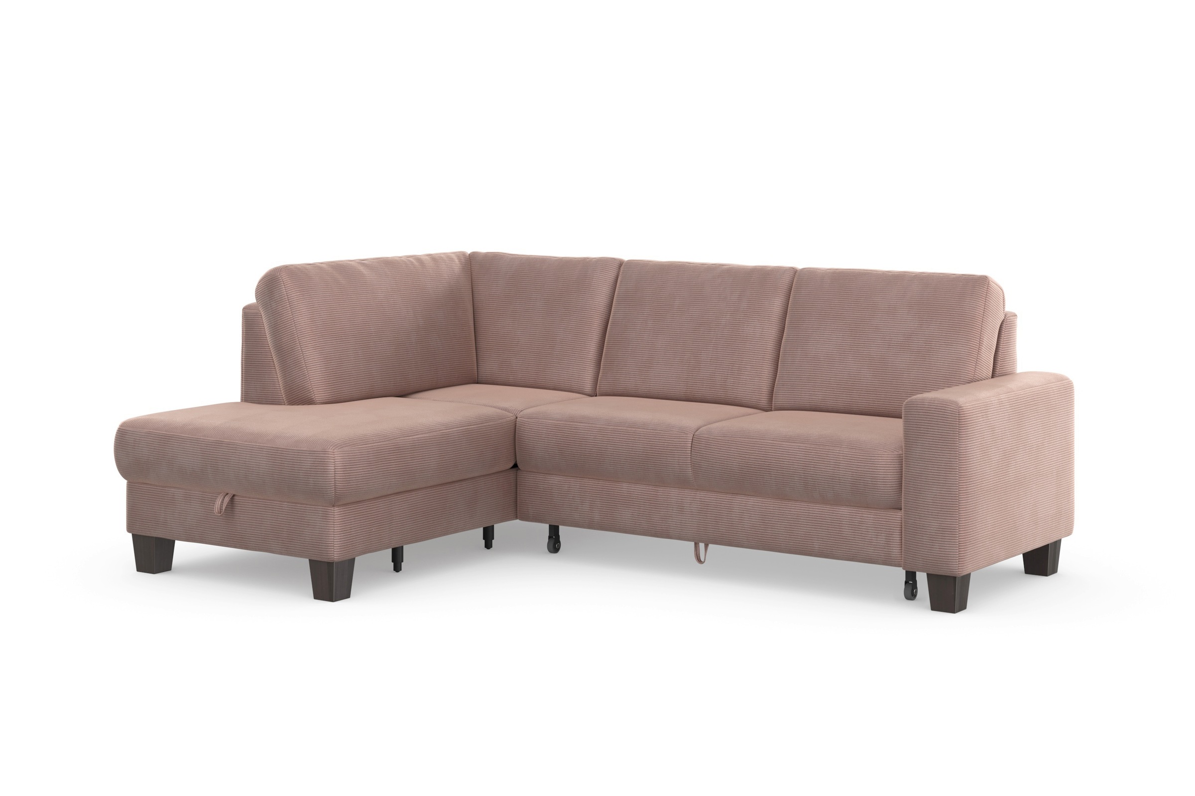 Home affaire Ecksofa »Summer L-Form«, mit Ottomane, mit oder ohne Bettfunktion und Bettkasten, Cord-Bezug