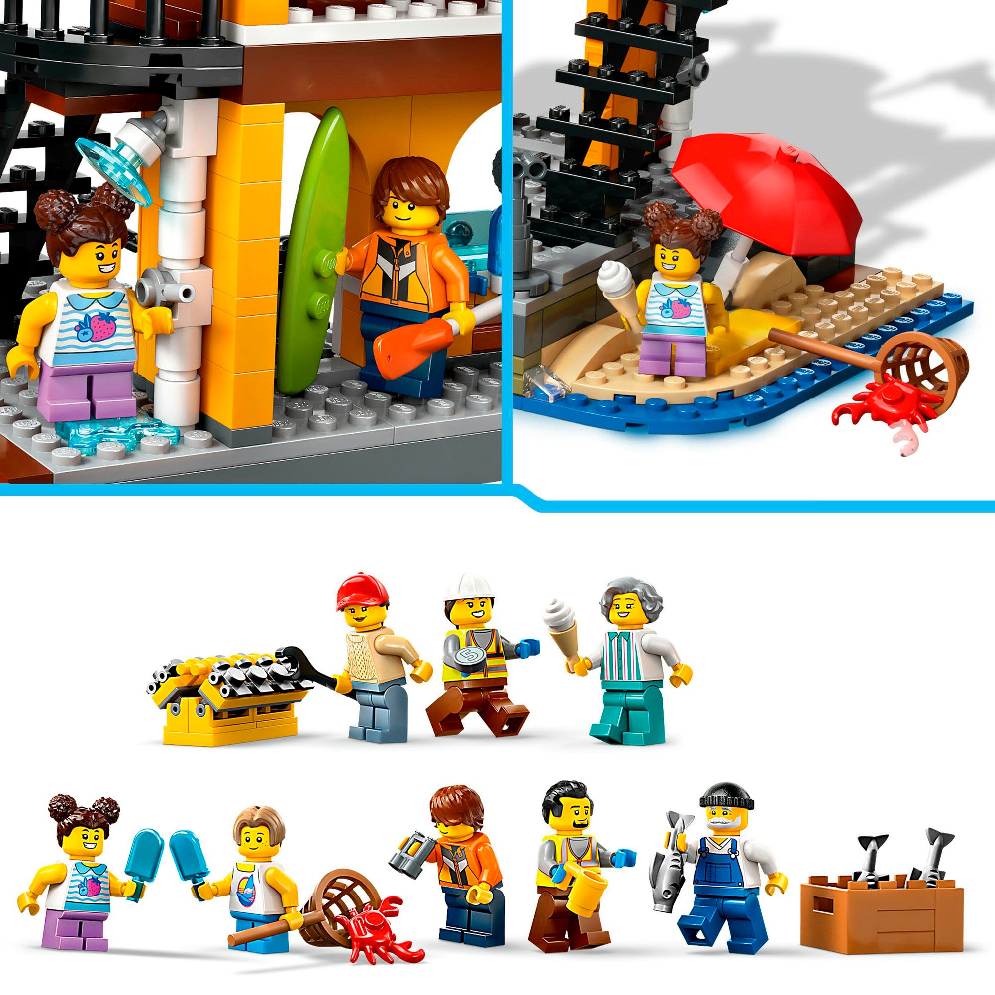 LEGO® Konstruktionsspielsteine »Hafen mit Frachtschiff (60422), LEGO City«, (1226 St.), Made in Europe