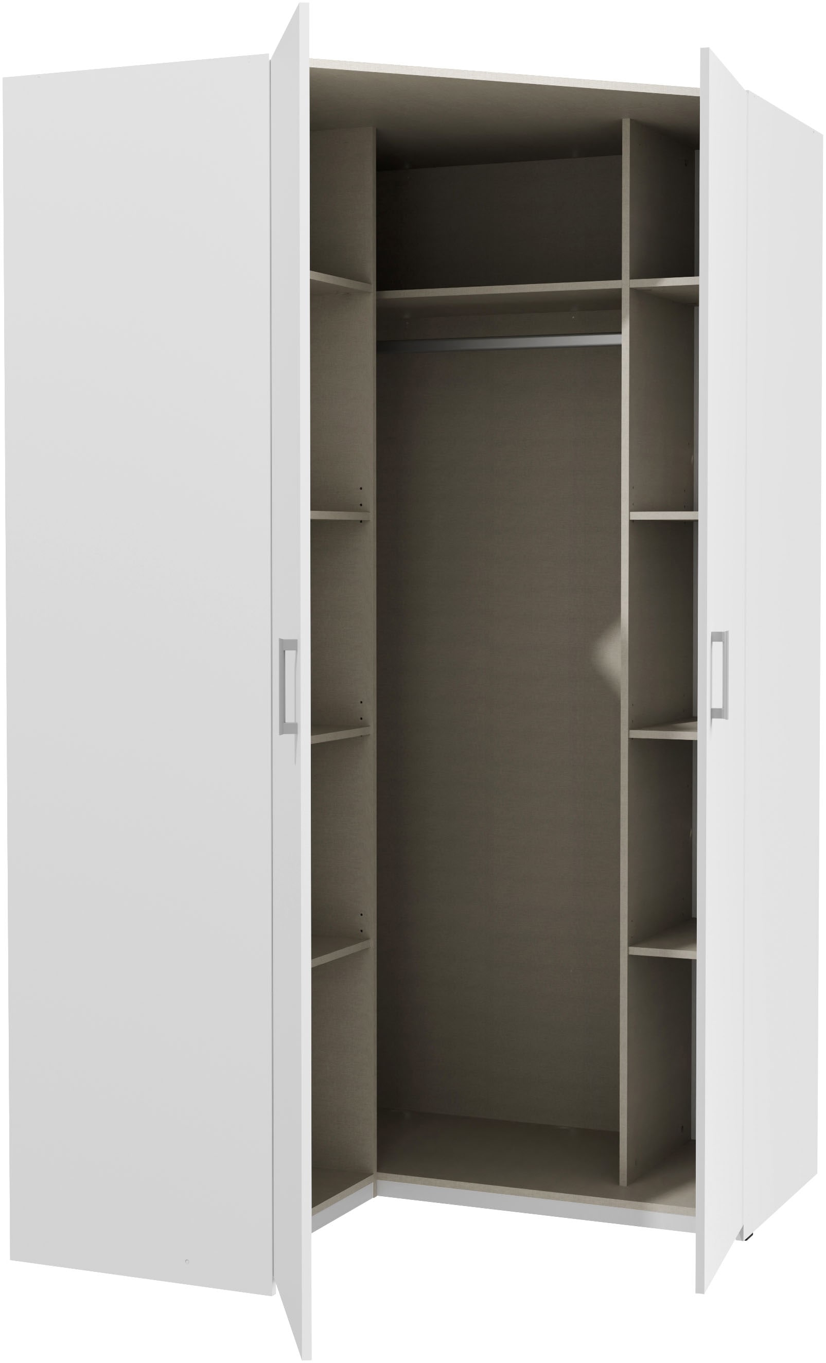 FORTE Eckkleiderschrank, Eckkleiderschrank, Stauraum, Aufsatz optional bestellbar