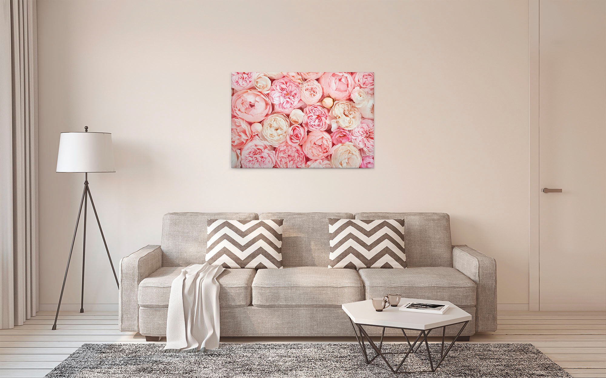 A.S. Création Leinwandbild »Roses«, Kunst-Blumen-Kinder, (1 St.), Romantische Rosen Rosenbild Keilrahmen Leinwand-Bild Wohnzimmer modern