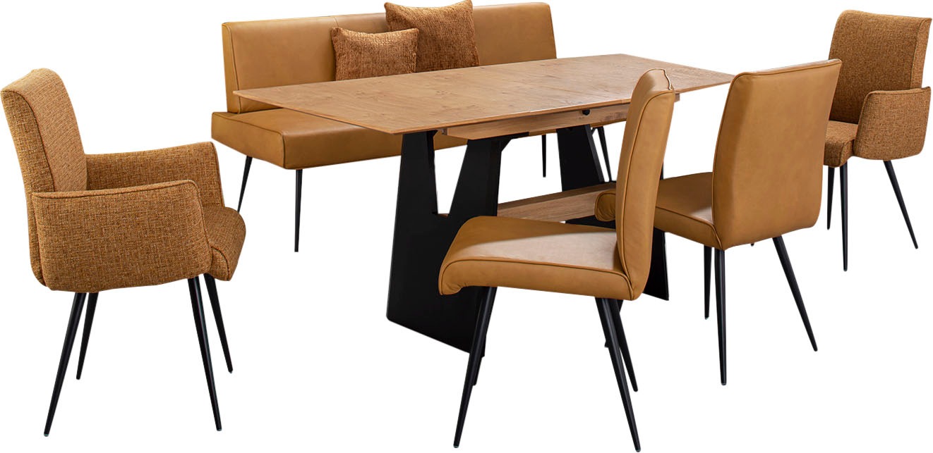 K+W Komfort & Wohnen Essgruppe »Giacomo I« Polsterbank, 2 Stühle und 2 Arml günstig online kaufen