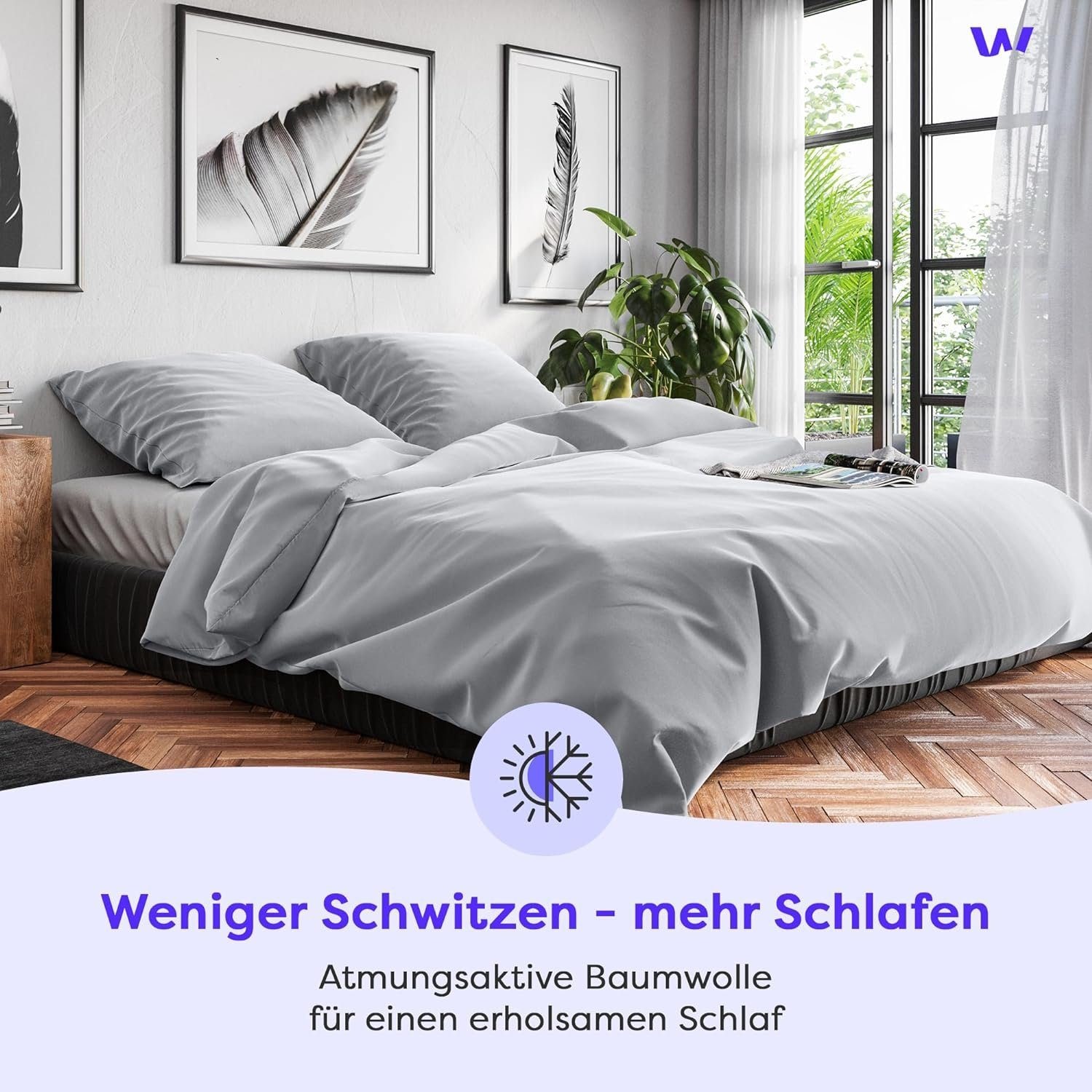 Wolkenfeld Bettwäsche »Renforcé Bettwäsche Baumwolle - Natürlich weiches Schlafgefühl«, 135x200 cm, 155x220 & Übergrößen I inkl. Kissenbezüge 80x80 I uni