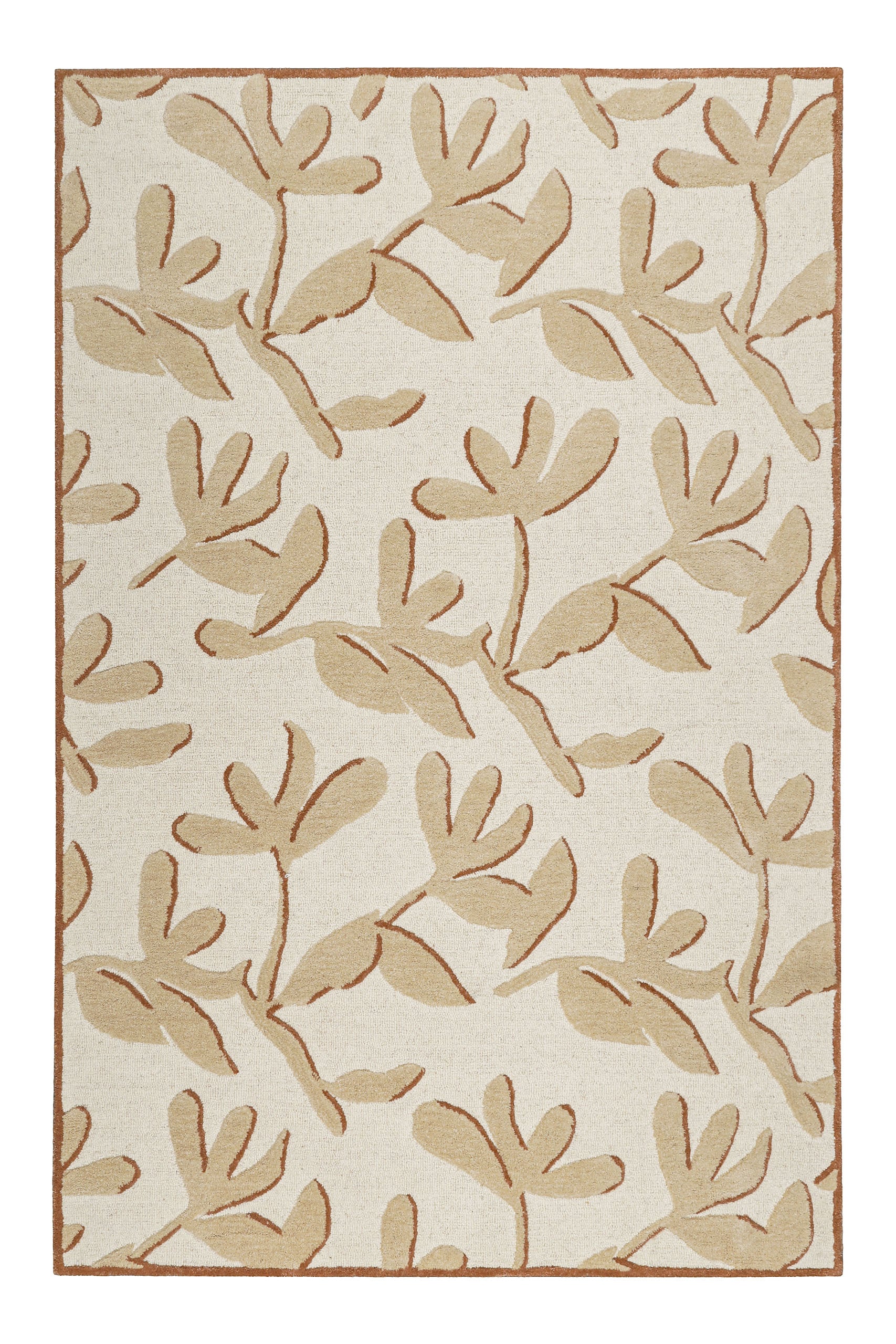Wecon home Teppich »Summers Peak« rechteckig 16 mm Höhe Kurzflorteppich, Naturfaser, floral, Hoch-Tief-Effekt, handgetuftet