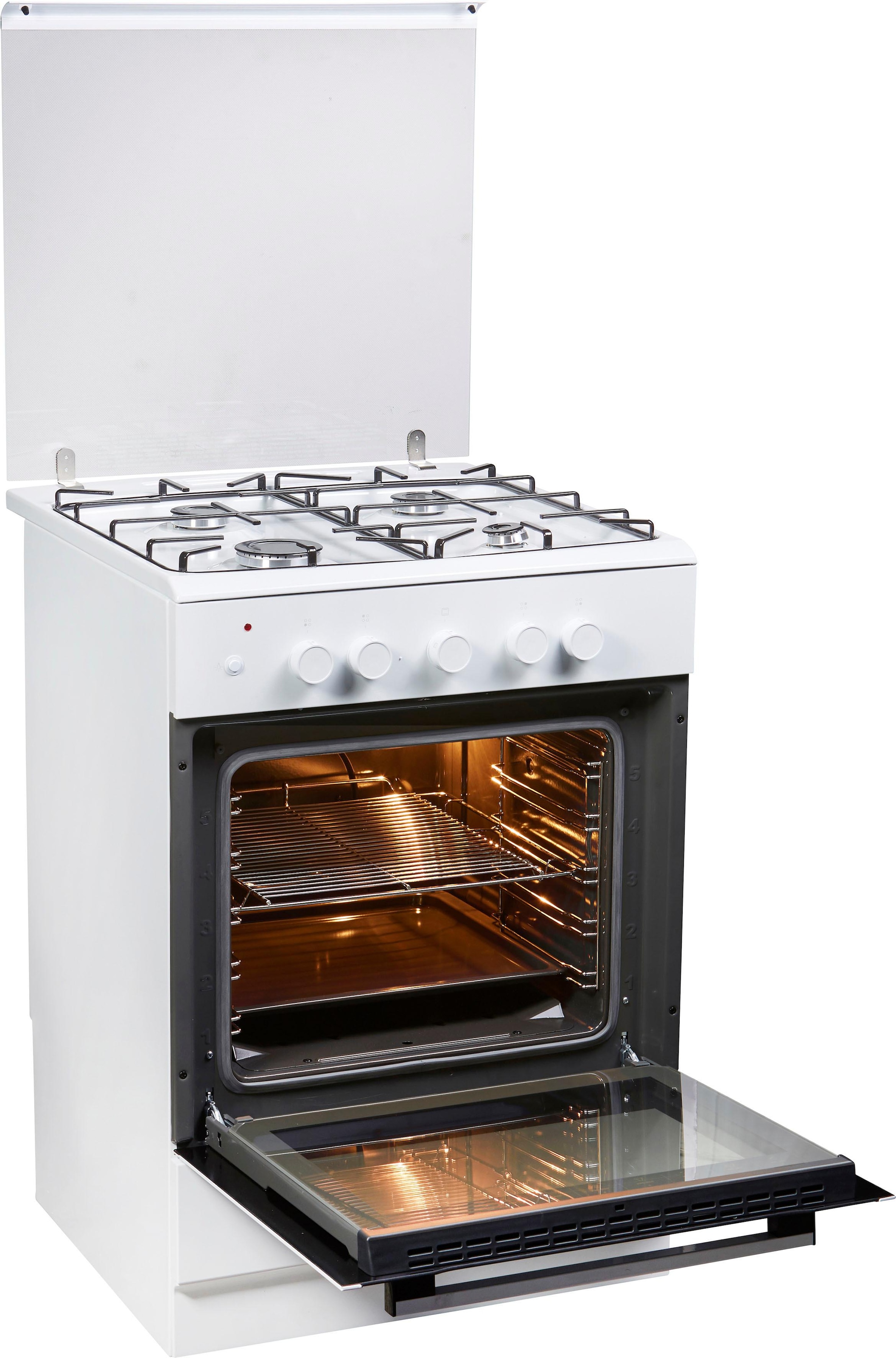 Amica Gas-Standherd »SHGG 910 100 W«, mit Backauszug, Einhand-Funkenzündung