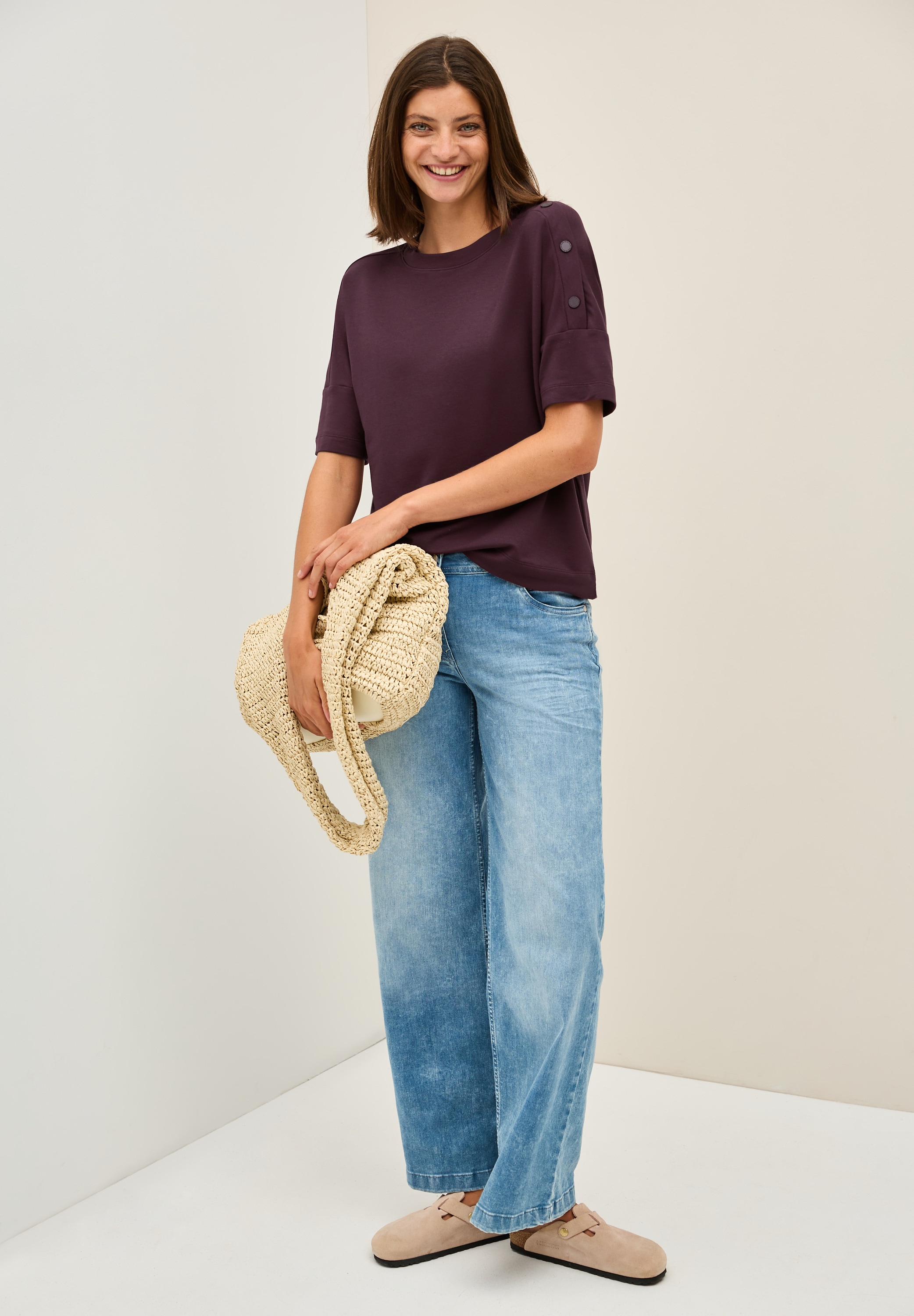 Cecil T-Shirt, mit Knopfdetails